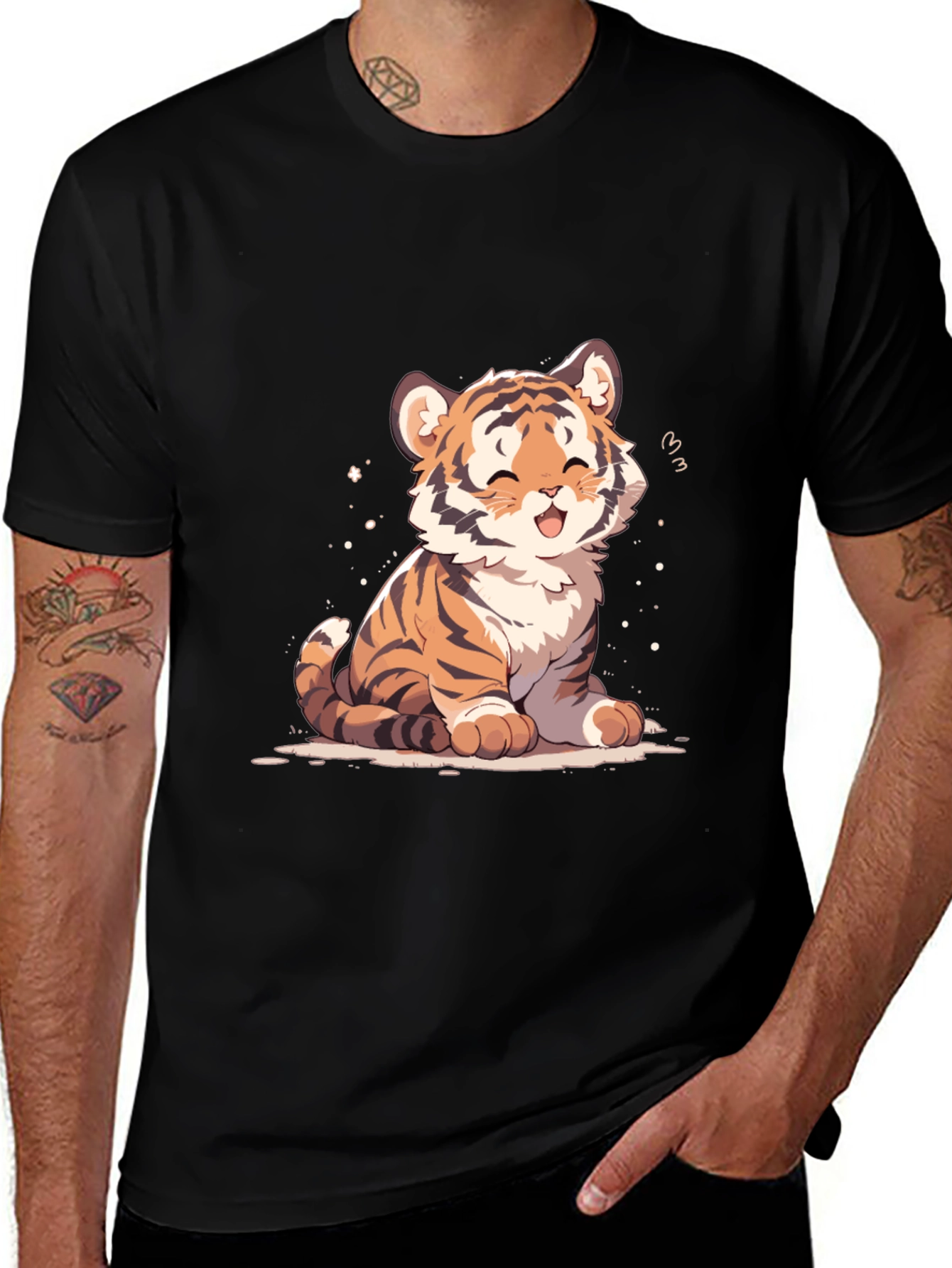 Variant 20 of Cute Tiger Graphic Tee - Soft Cotton Blend