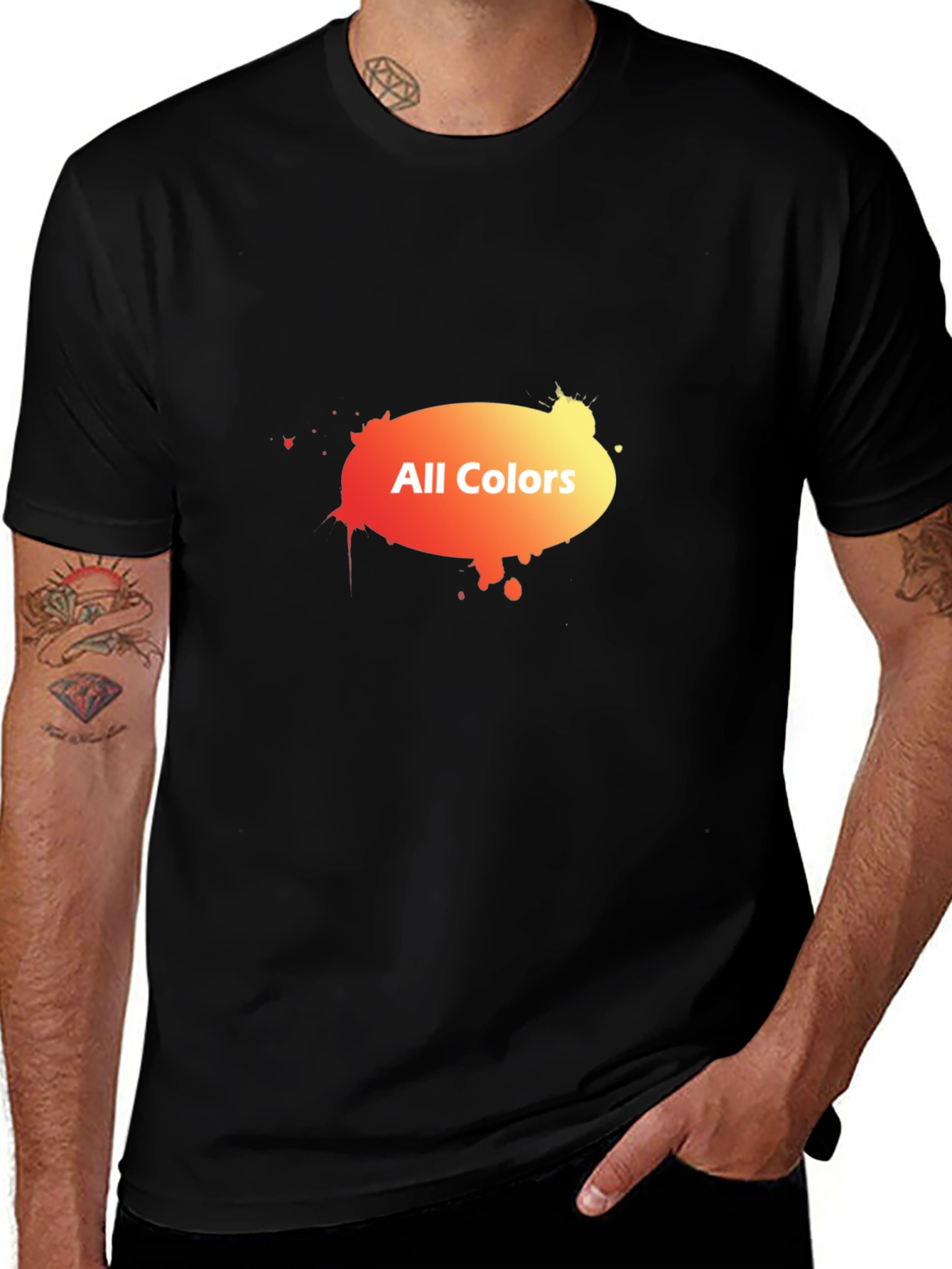 Variant 6 of All Colors Graphic Black T-Shirt