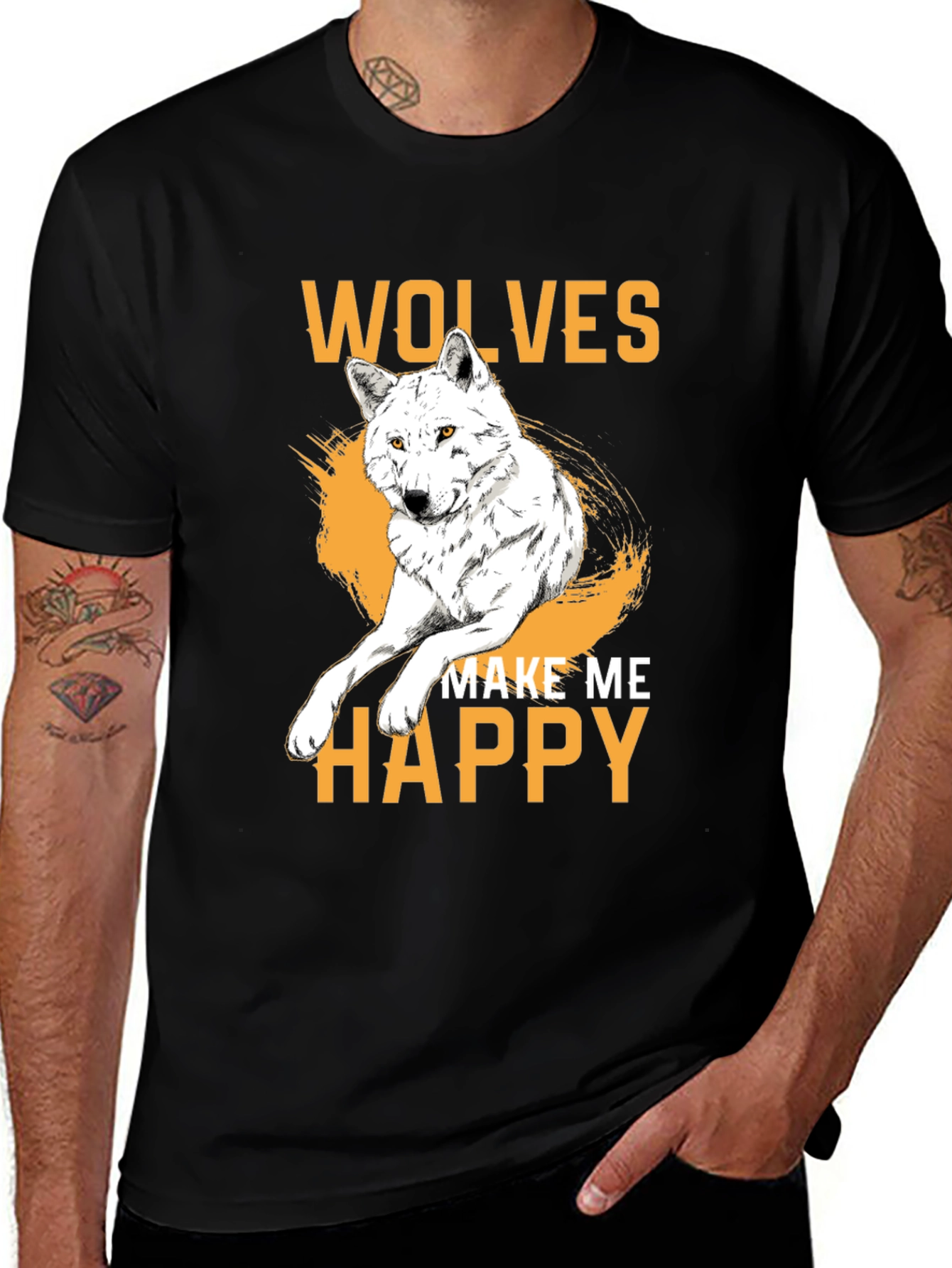 Variant 15 of Wolves Make Me Happy Graphic Tee