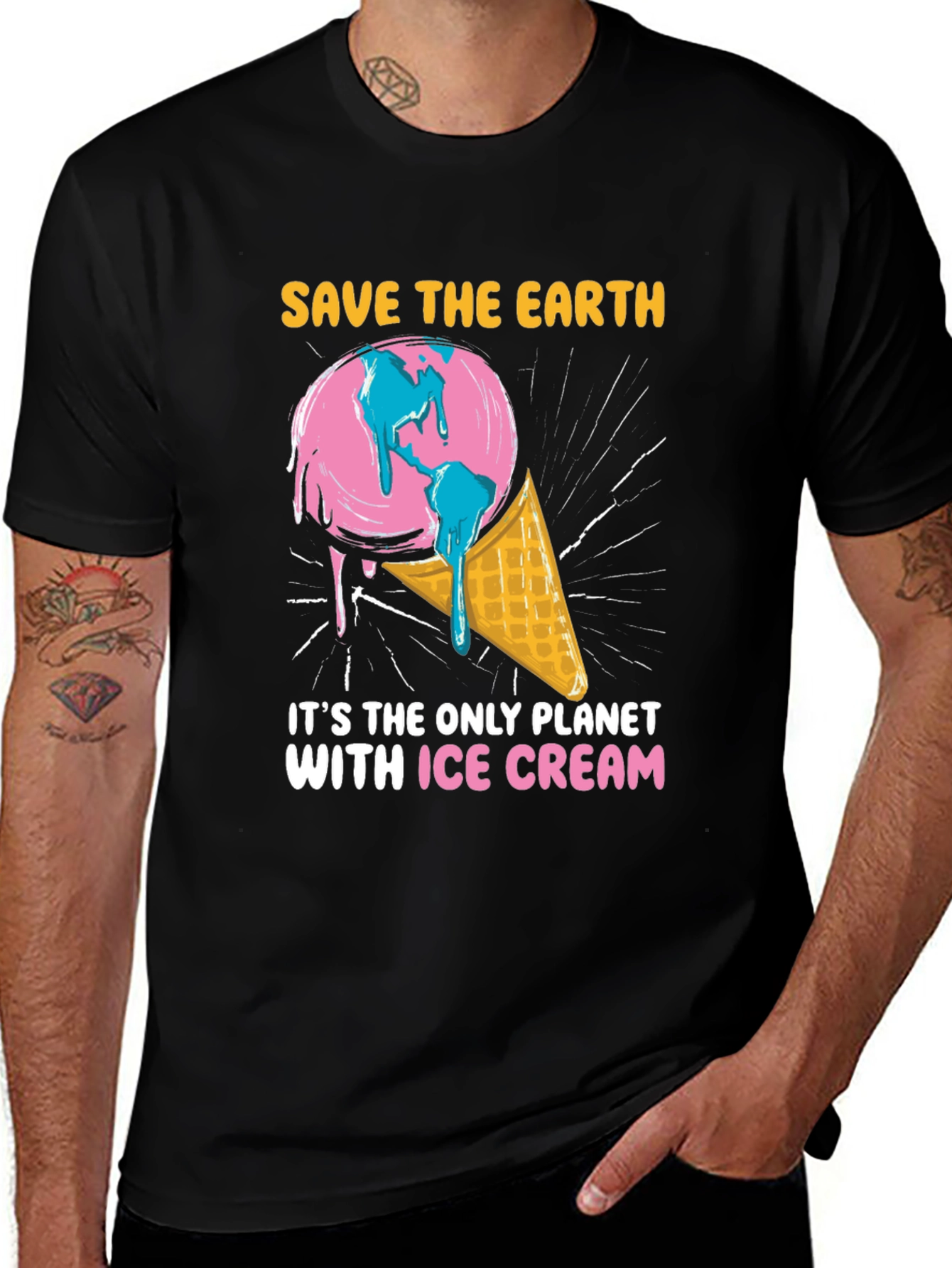 Variant 23 of Save the Earth Ice Cream Planet Graphic Tee