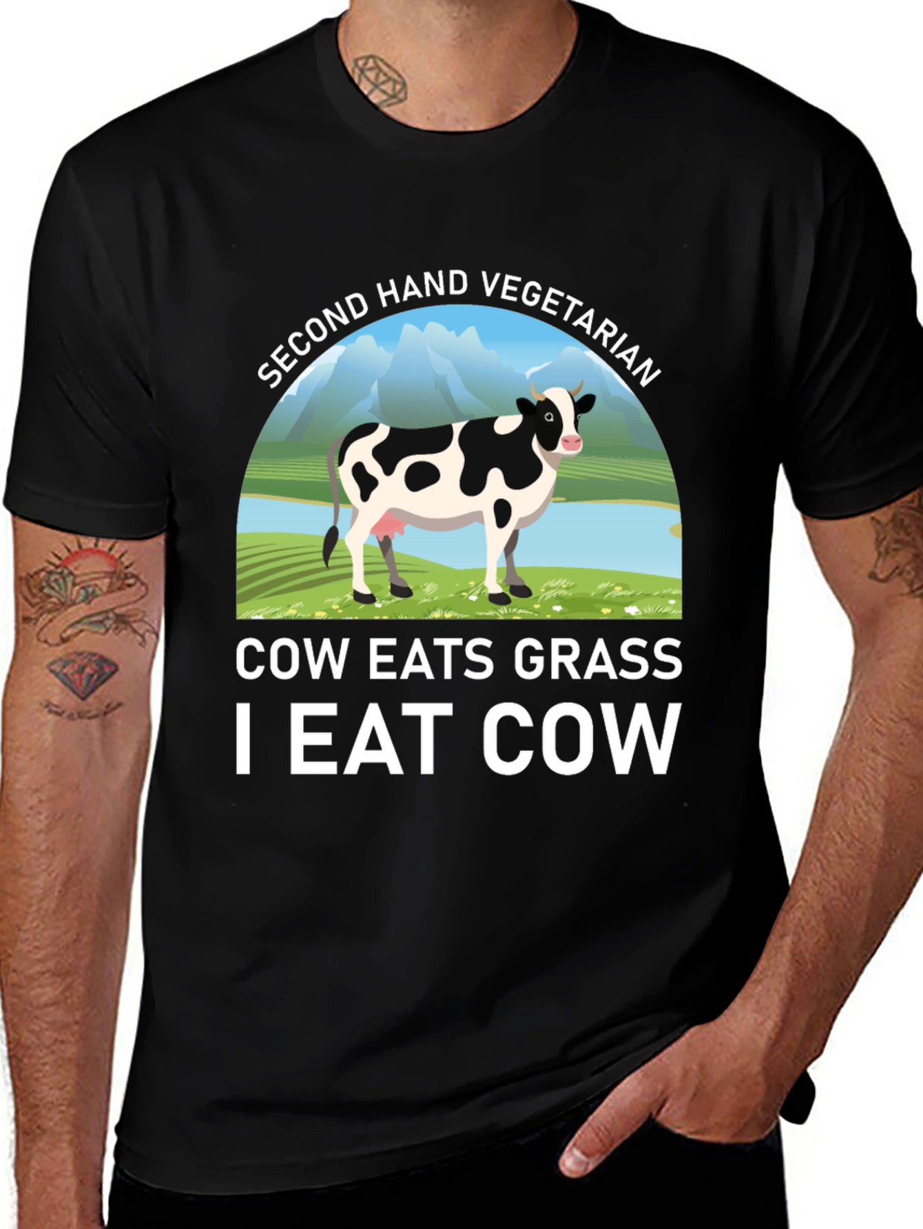 Variant 4 of Second Hand Vegetarian Black T-Shirt