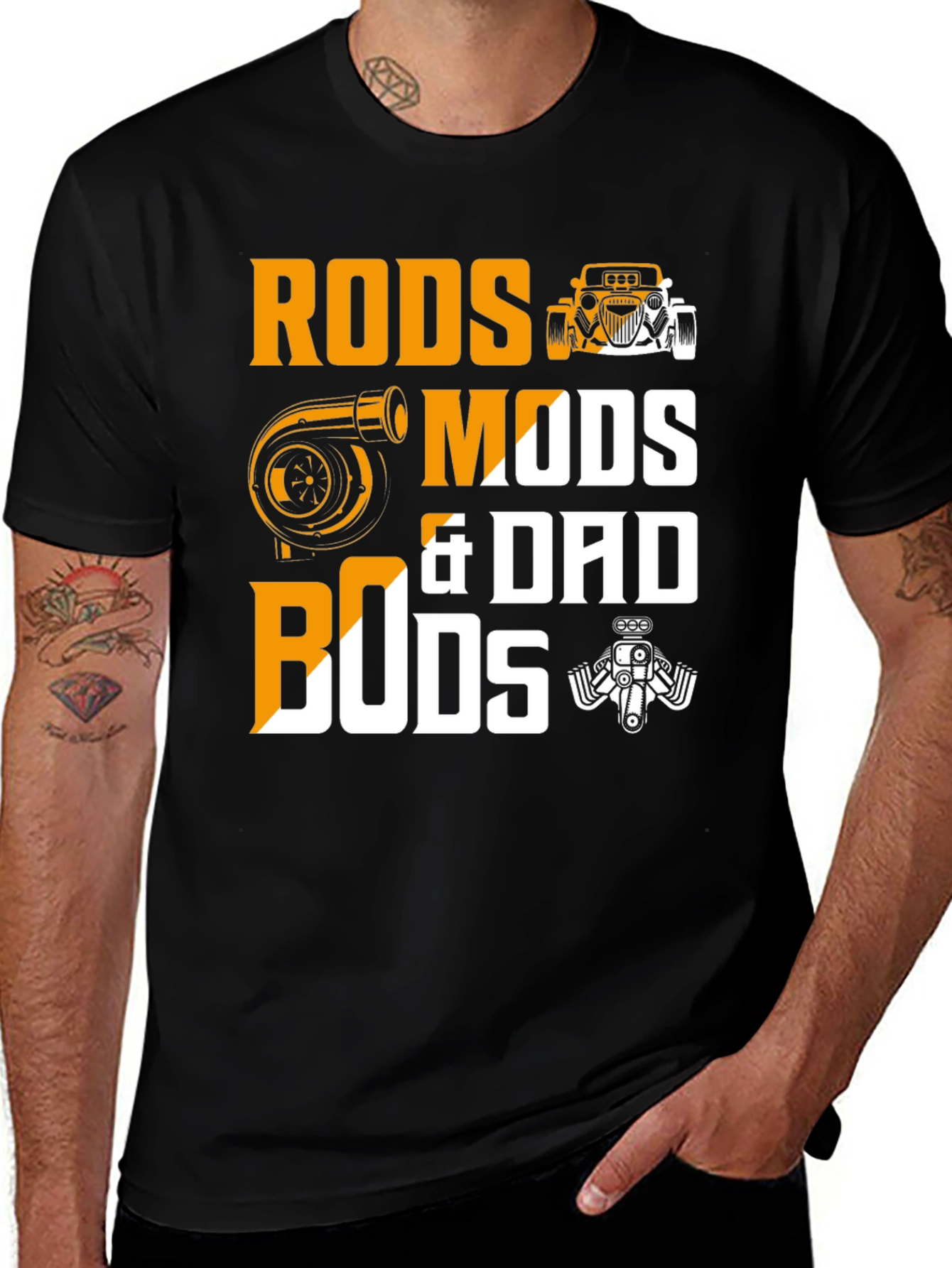 Variant 20 of Rods Mods & Dad Bods Black Graphic T-Shirt