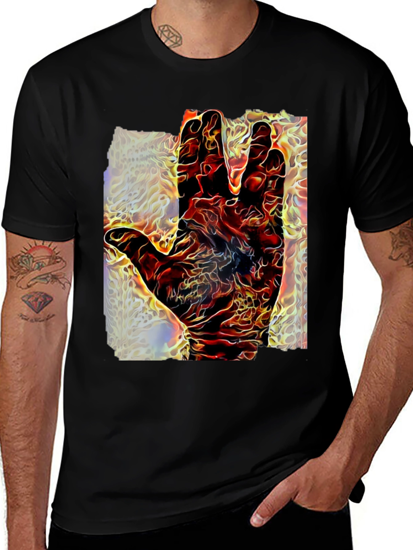 Variant 11 of Live Long and Prosper Graphic Tee - Black Cotton Blend