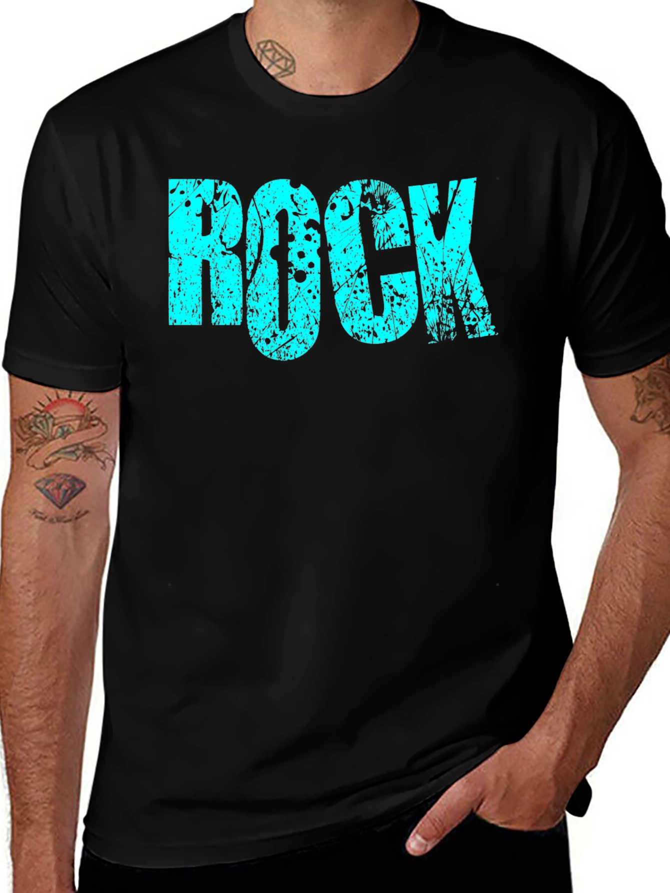 Variant 2 of Rock Graphic T-Shirt, Black Cotton Tee