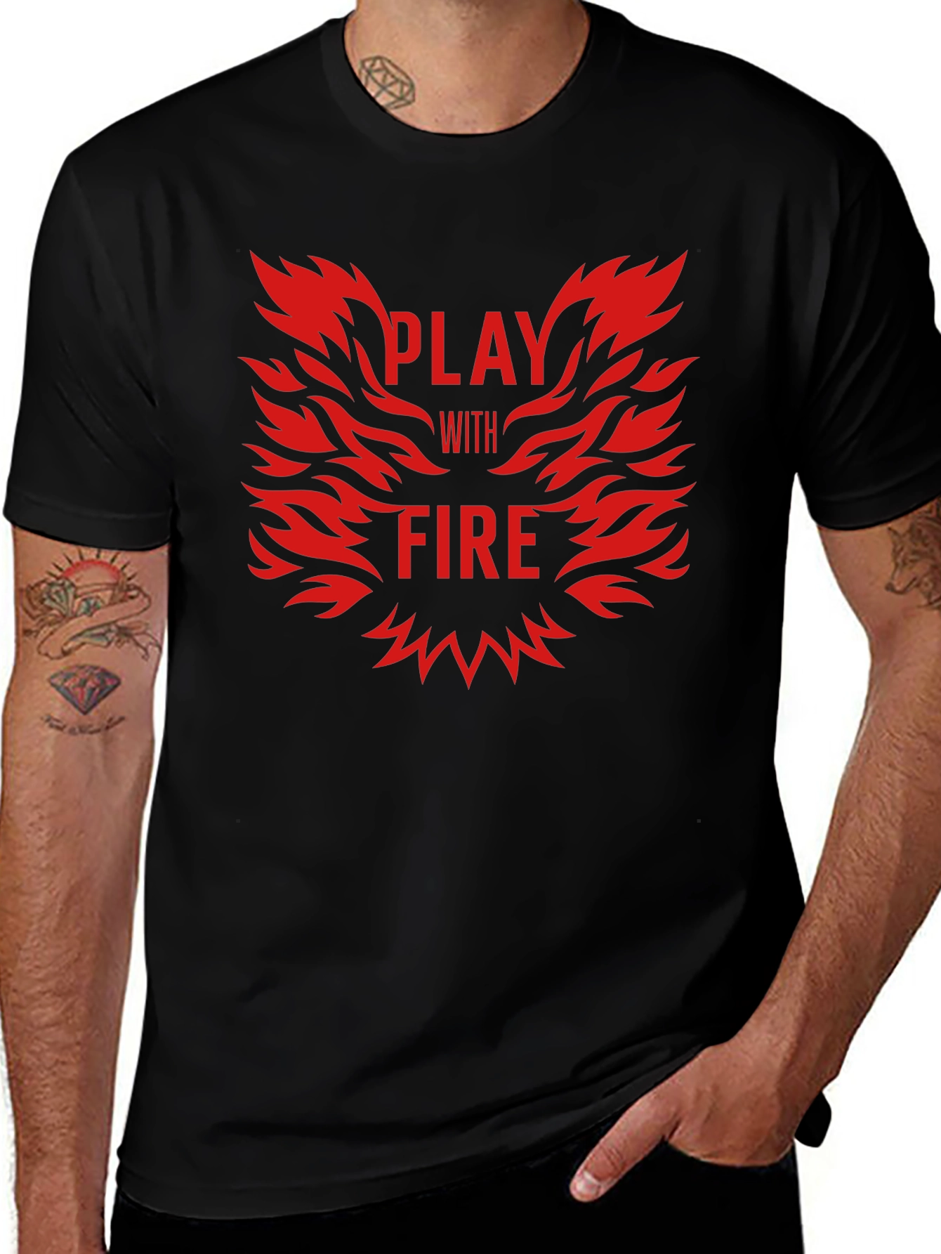 Variant 18 of Play With Fire Black Graphic Tee