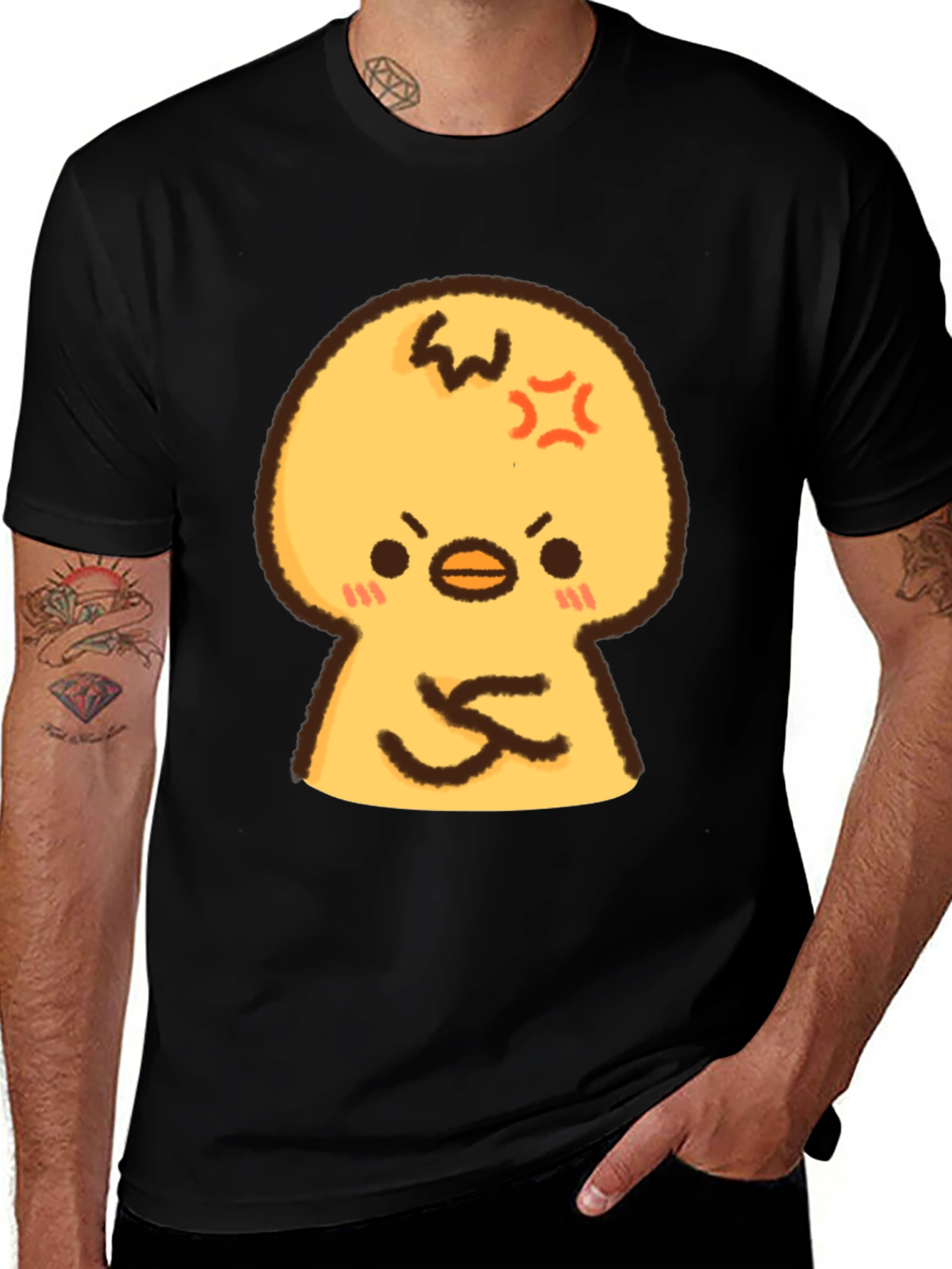 Variant 23 of Angry Chick Cartoon Graphic T-Shirt
