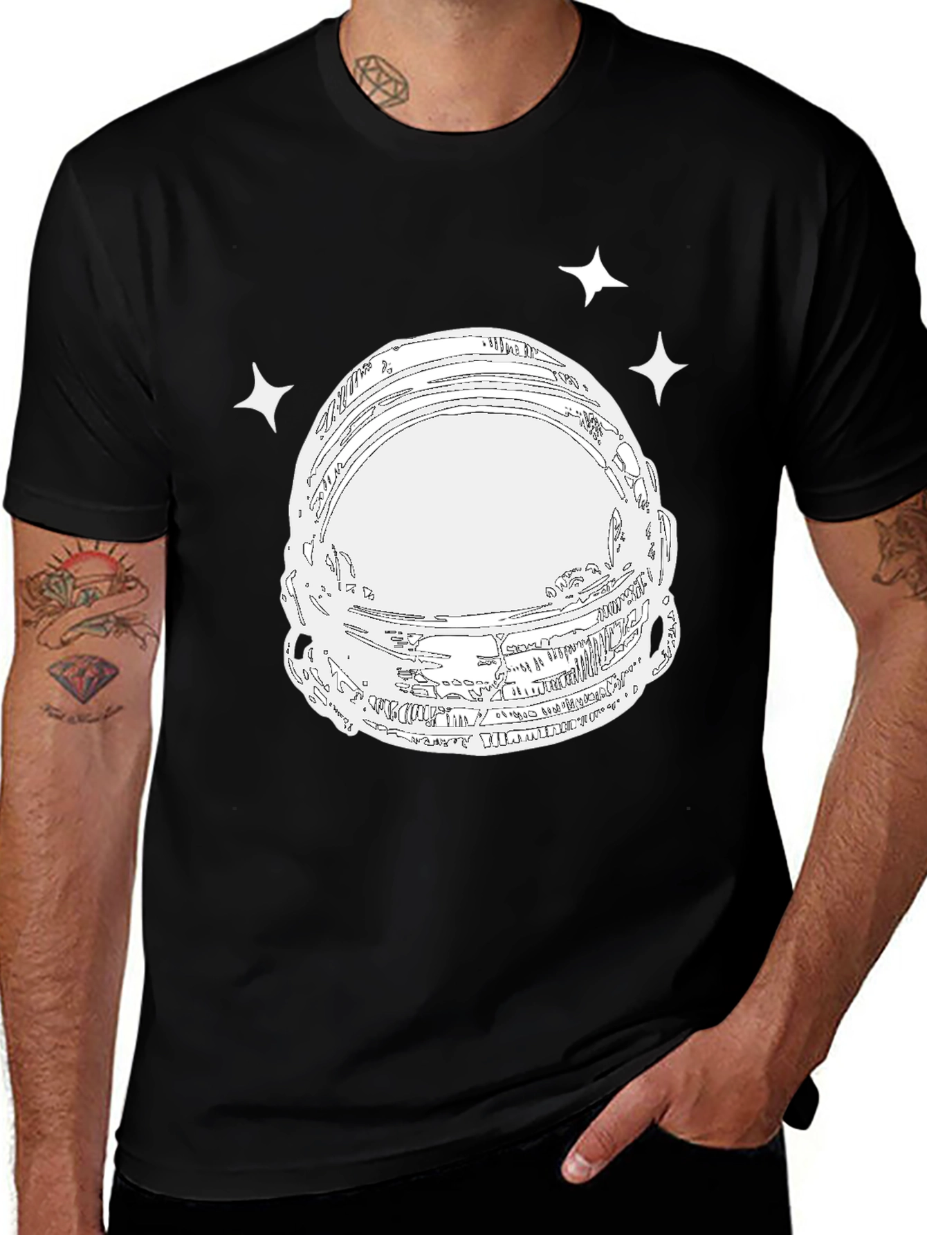 Variant 20 of Astronaut Helmet Graphic Tee - Space Explorer T-Shirt