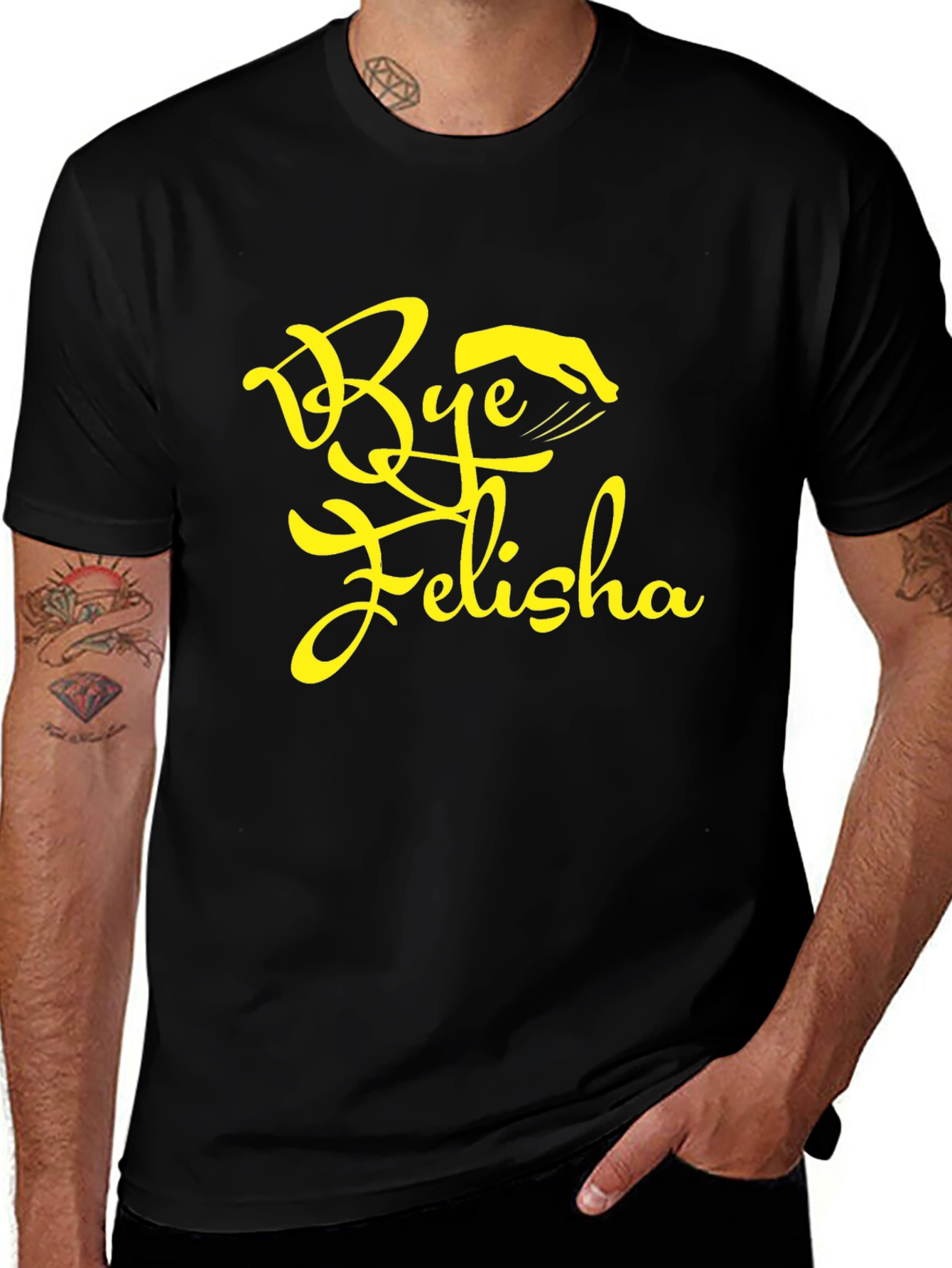 Black Bye Felisha Graphic Tee - Trendy Slogan T-Shirt main image