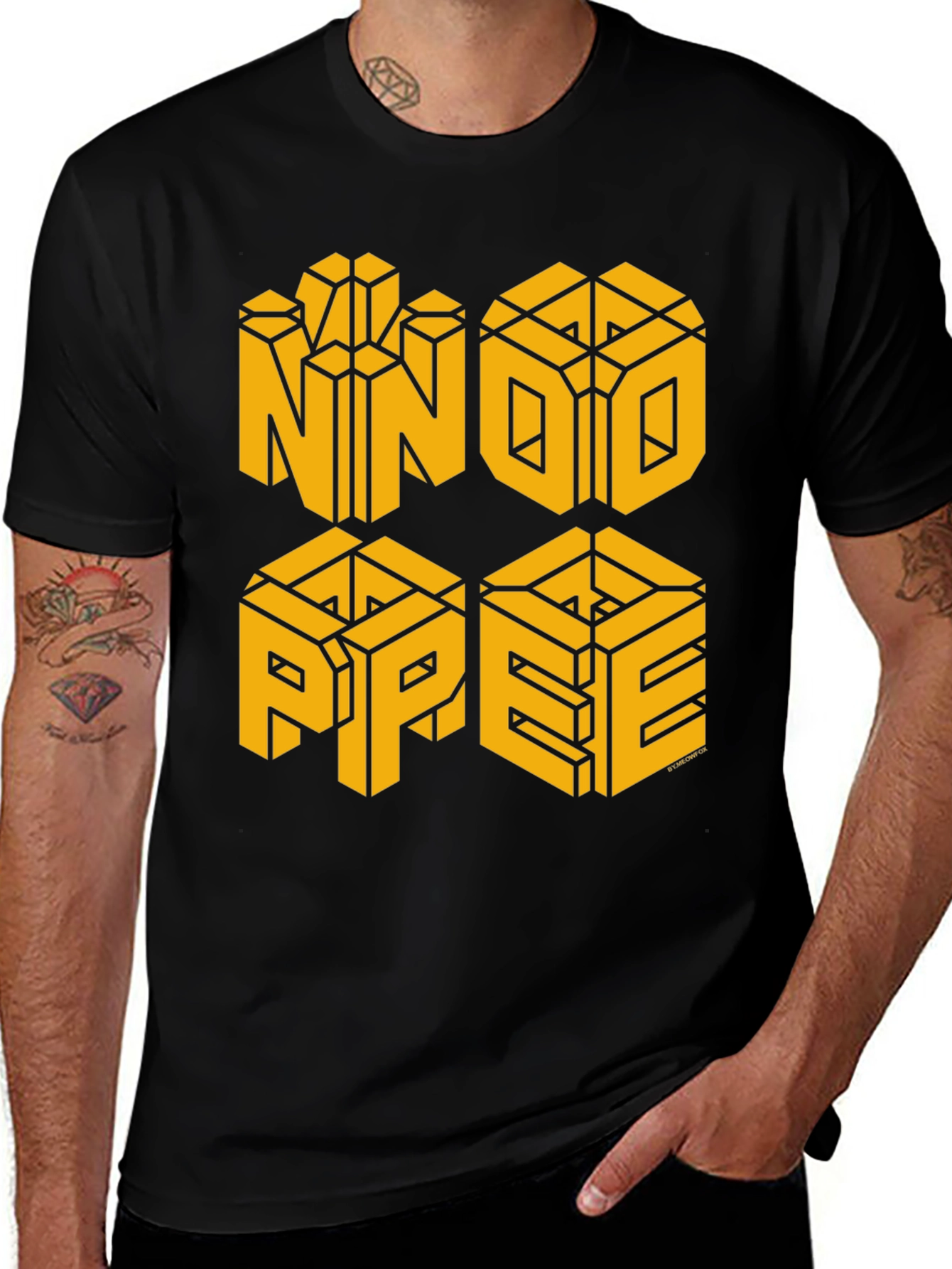 Variant 21 of NNNO PPEE Graphic Tee - Men's Black T-Shirt