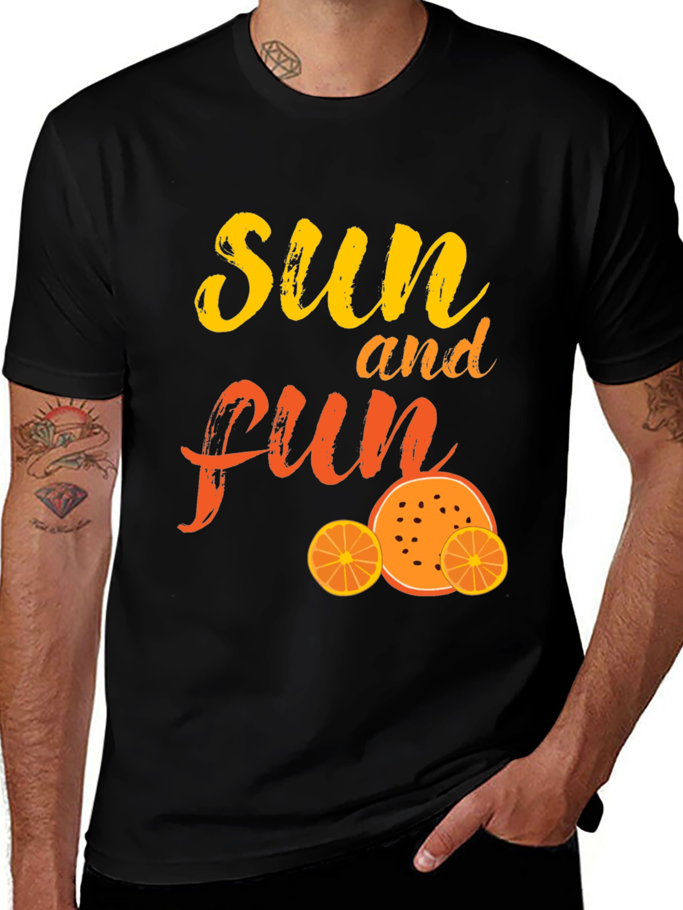 Sun and Fun Graphic Tee -  Summer Vibes Black T-Shirt