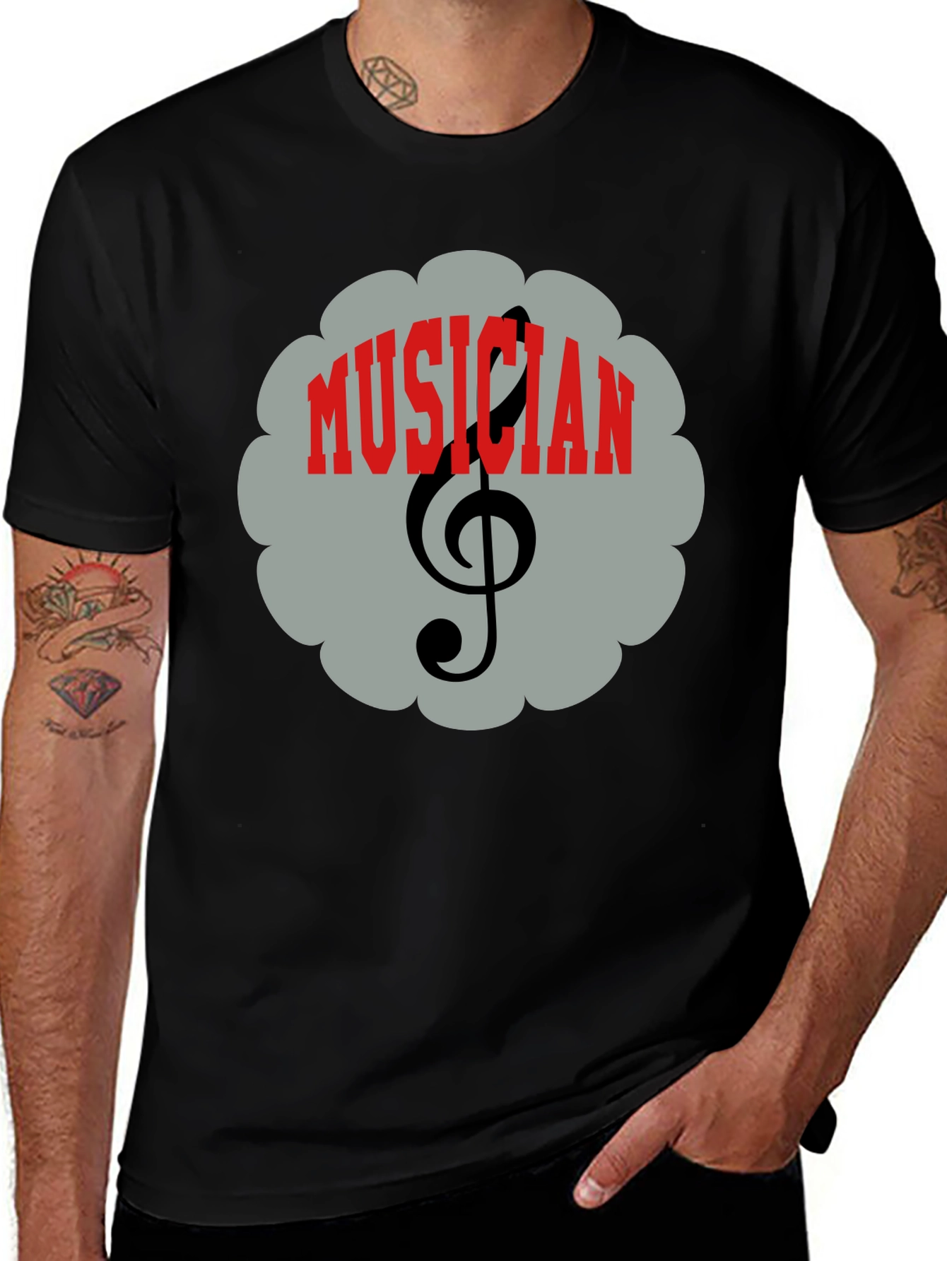 Variant 8 of Musician Treble Clef Graphic Tee - Unisex Black T-Shirt