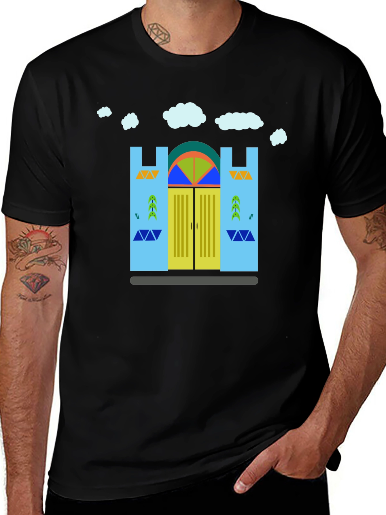 Variant 26 of Architectural Graphic Print Black T-Shirt