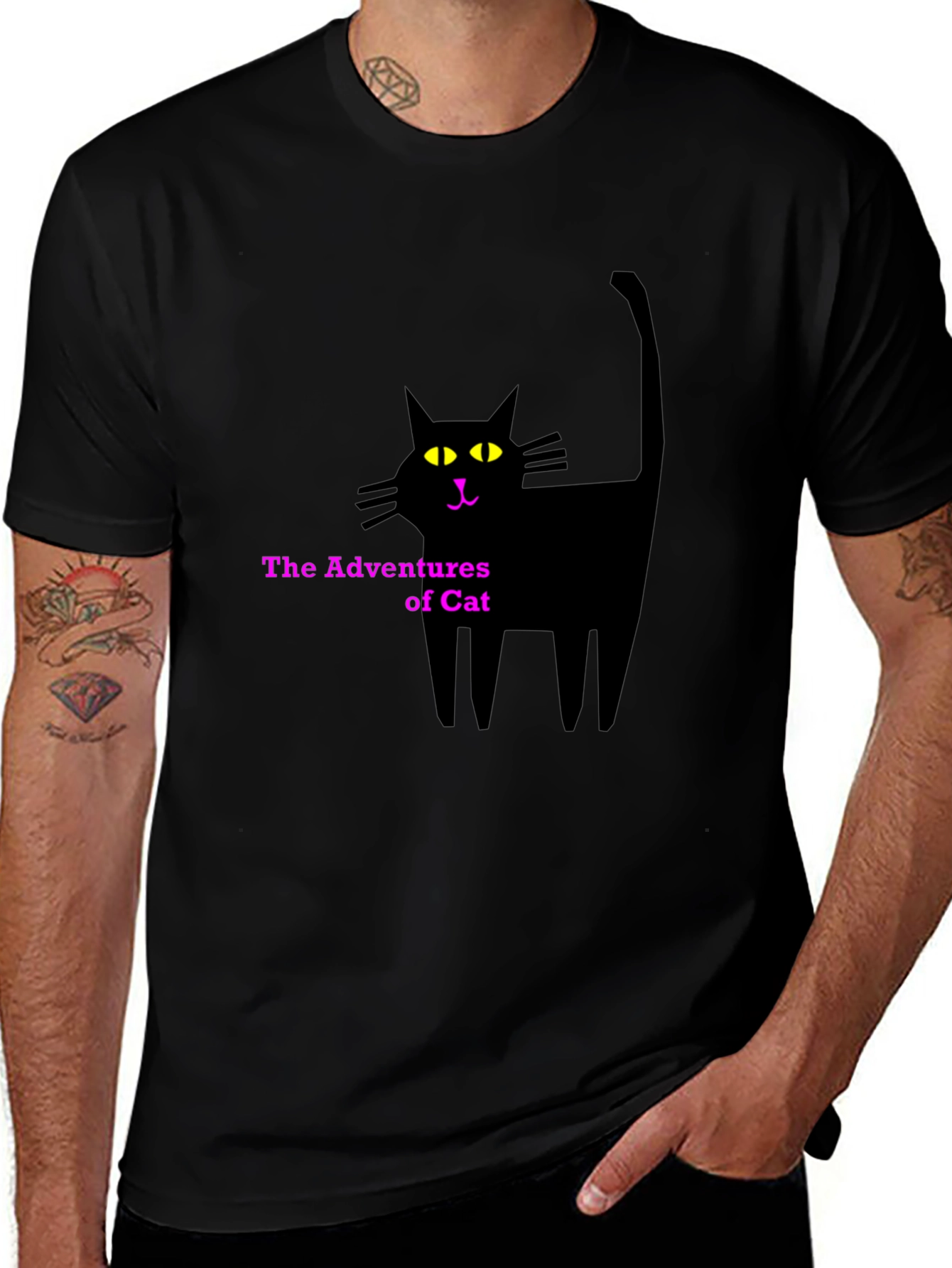 Variant 7 of Adventures of Cat Black T-Shirt