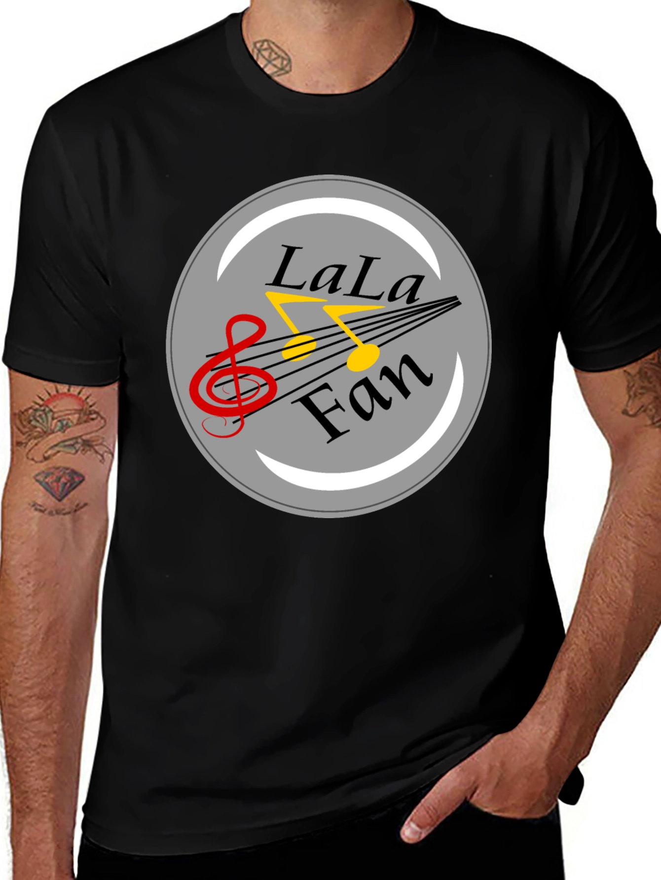 Variant 14 of LaLa Fan Music Graphic Black T-Shirt