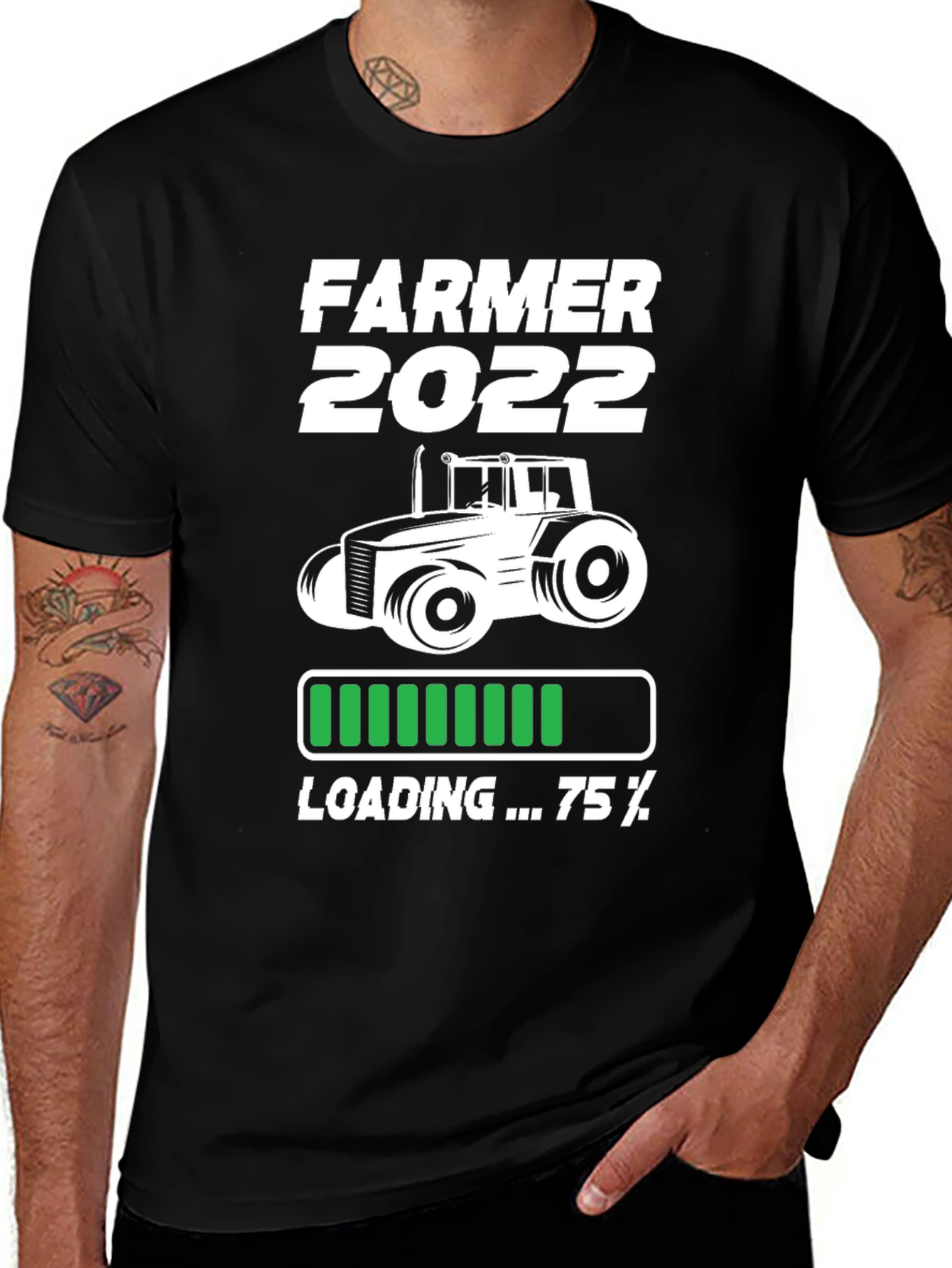 Farmer 2022 Loading T-Shirt - Black Graphic Tee
