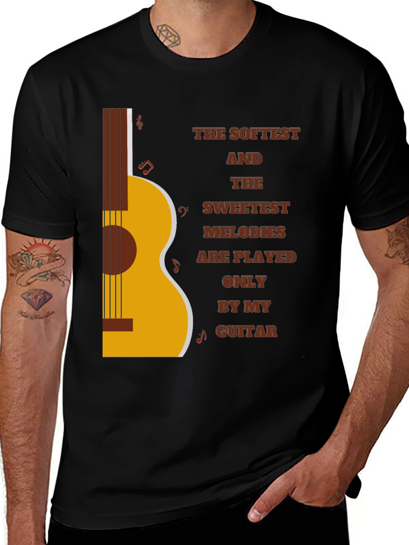Variant 4 of Softest Melodies Guitar Graphic T-Shirt