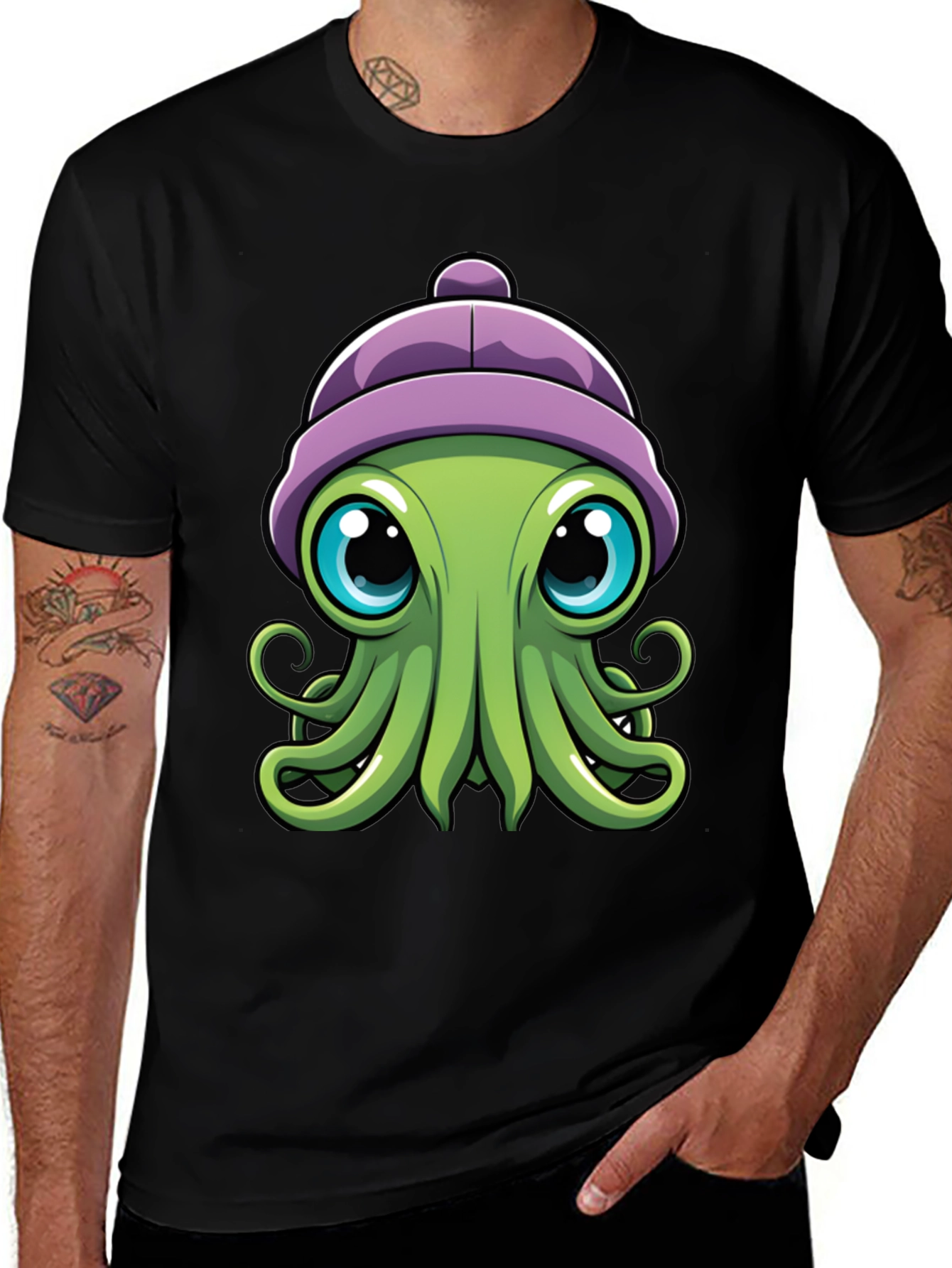 Variant 22 of Cute Octopus T-Shirt - Cartoon Character Graphic Tee