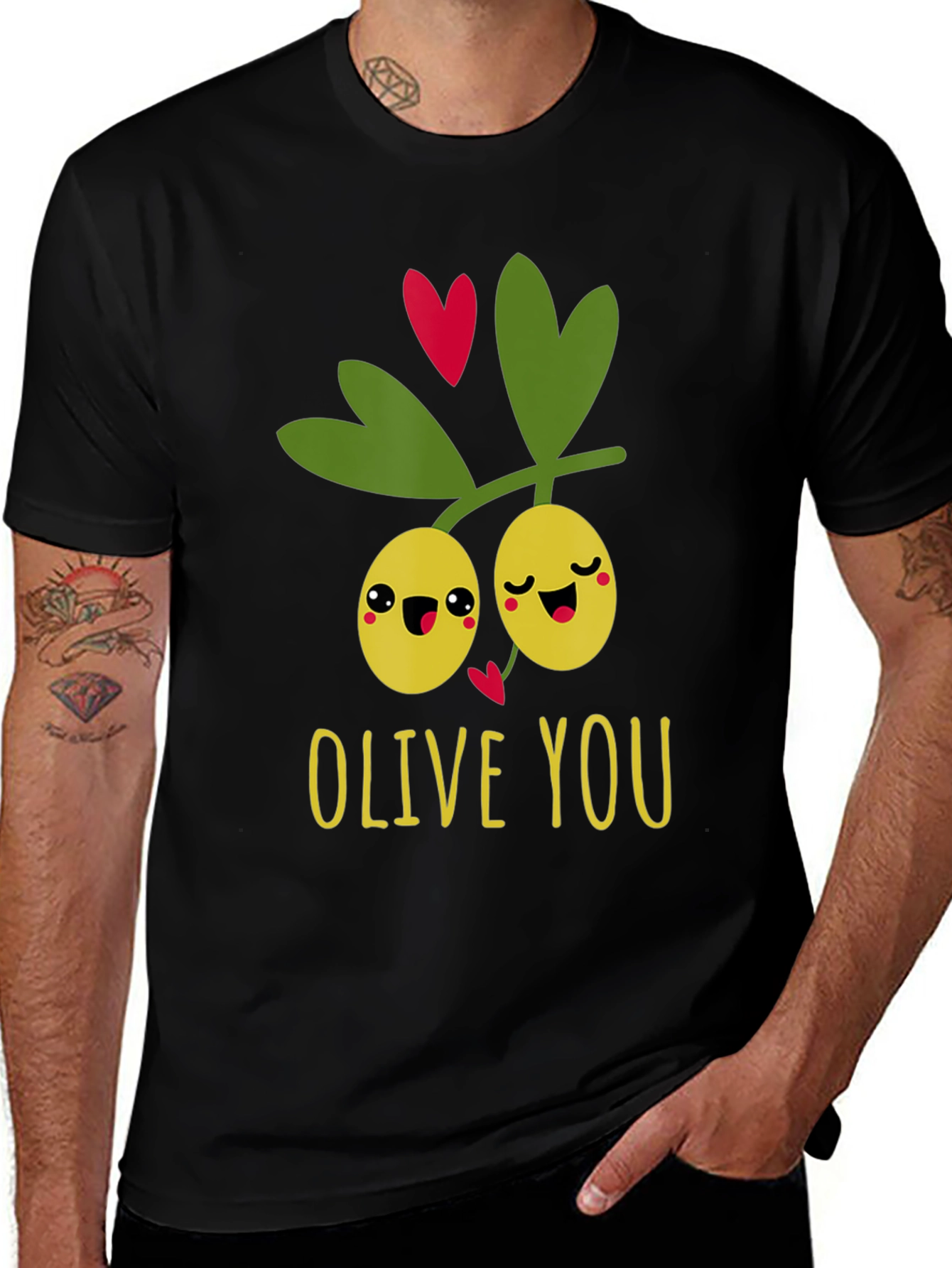 Variant 20 of Olive You Graphic Tee - Cute Pun Shirt