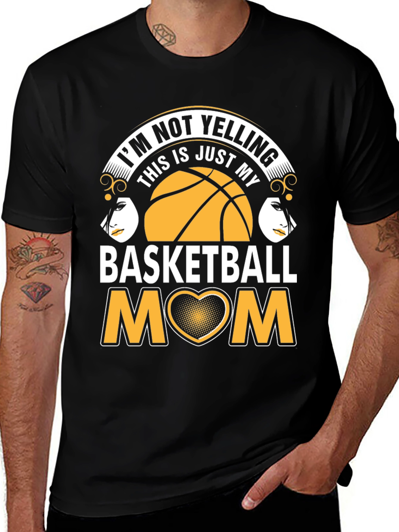 Variant 18 of Basketball Mom T-Shirt - I'm Not Yelling