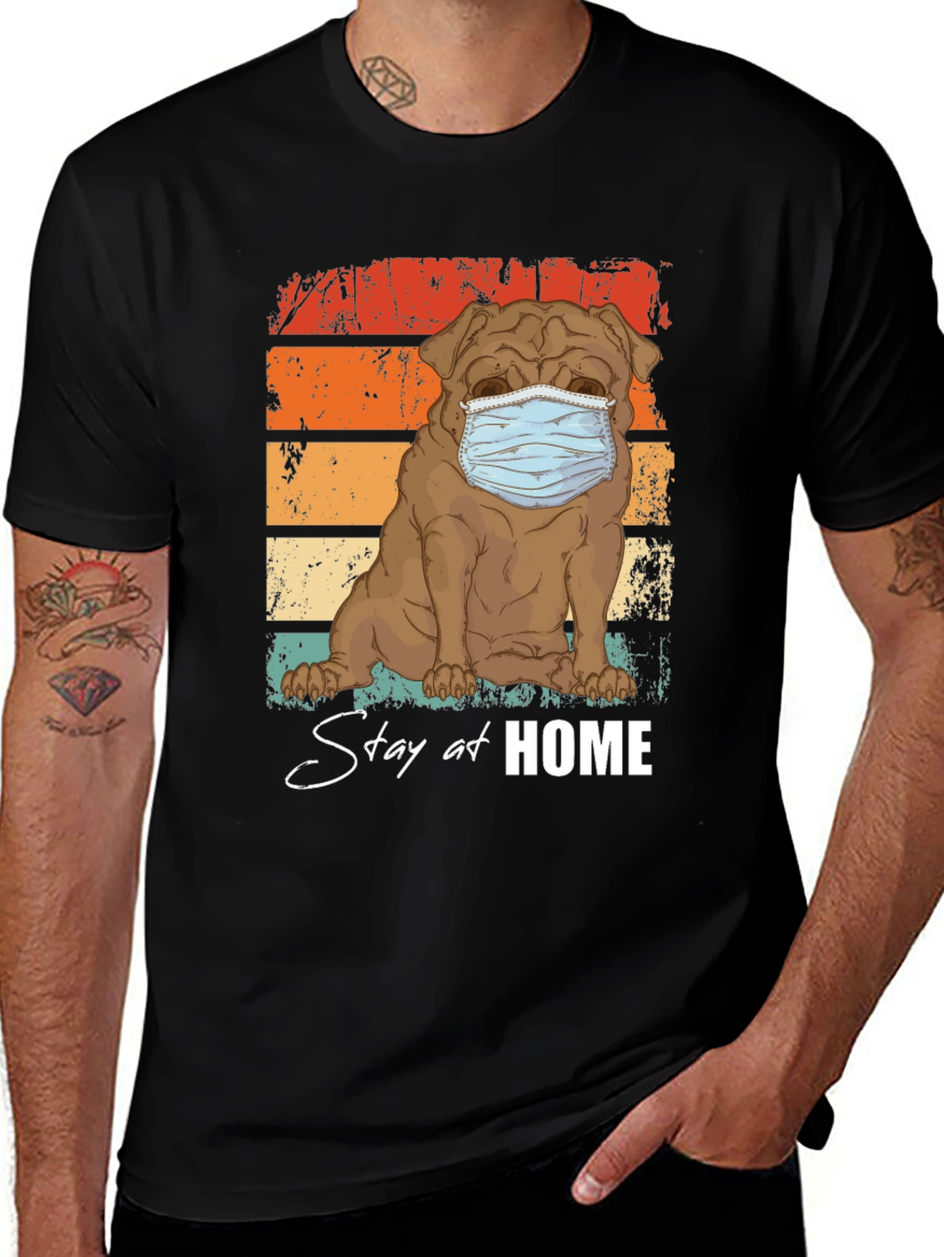 Variant 10 of Stay at Home Dog Mask Graphic Tee