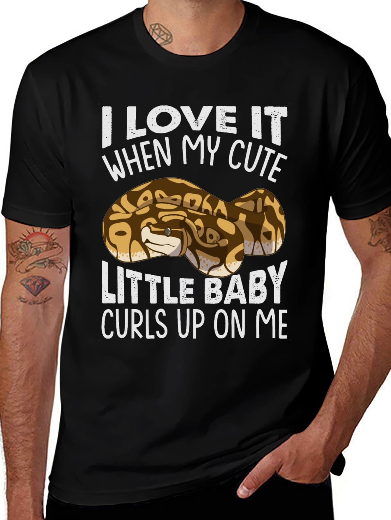 Variant 8 of Cute Snake Lover T-Shirt: I Love When My Baby Curls Up On Me