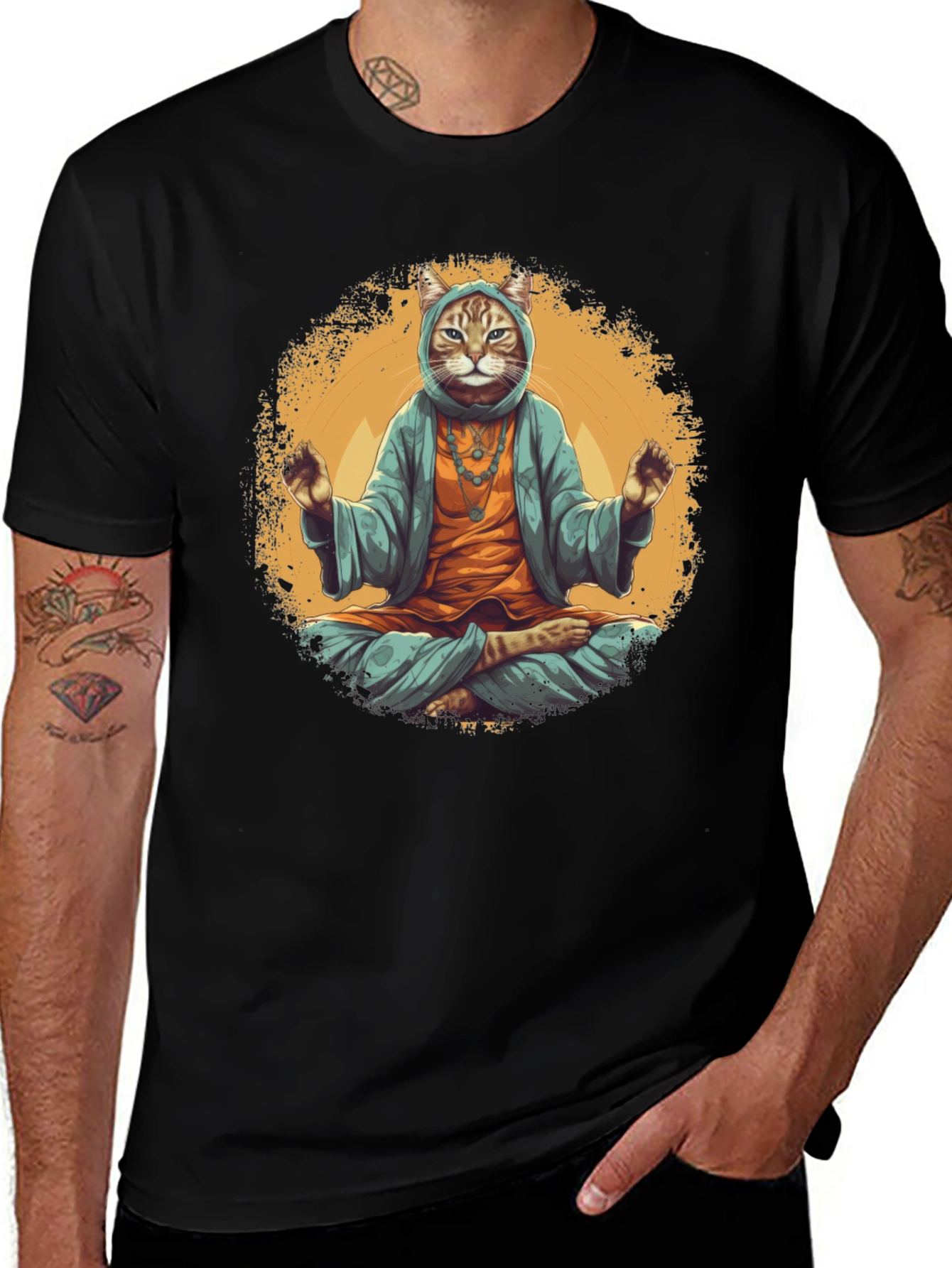 Variant 17 of Zen Cat Meditation T-Shirt
