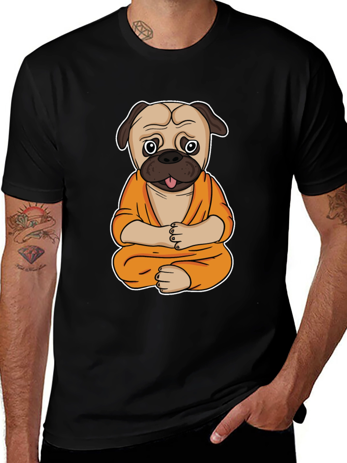 Variant 28 of Buddha Pug Men's Graphic T-Shirt