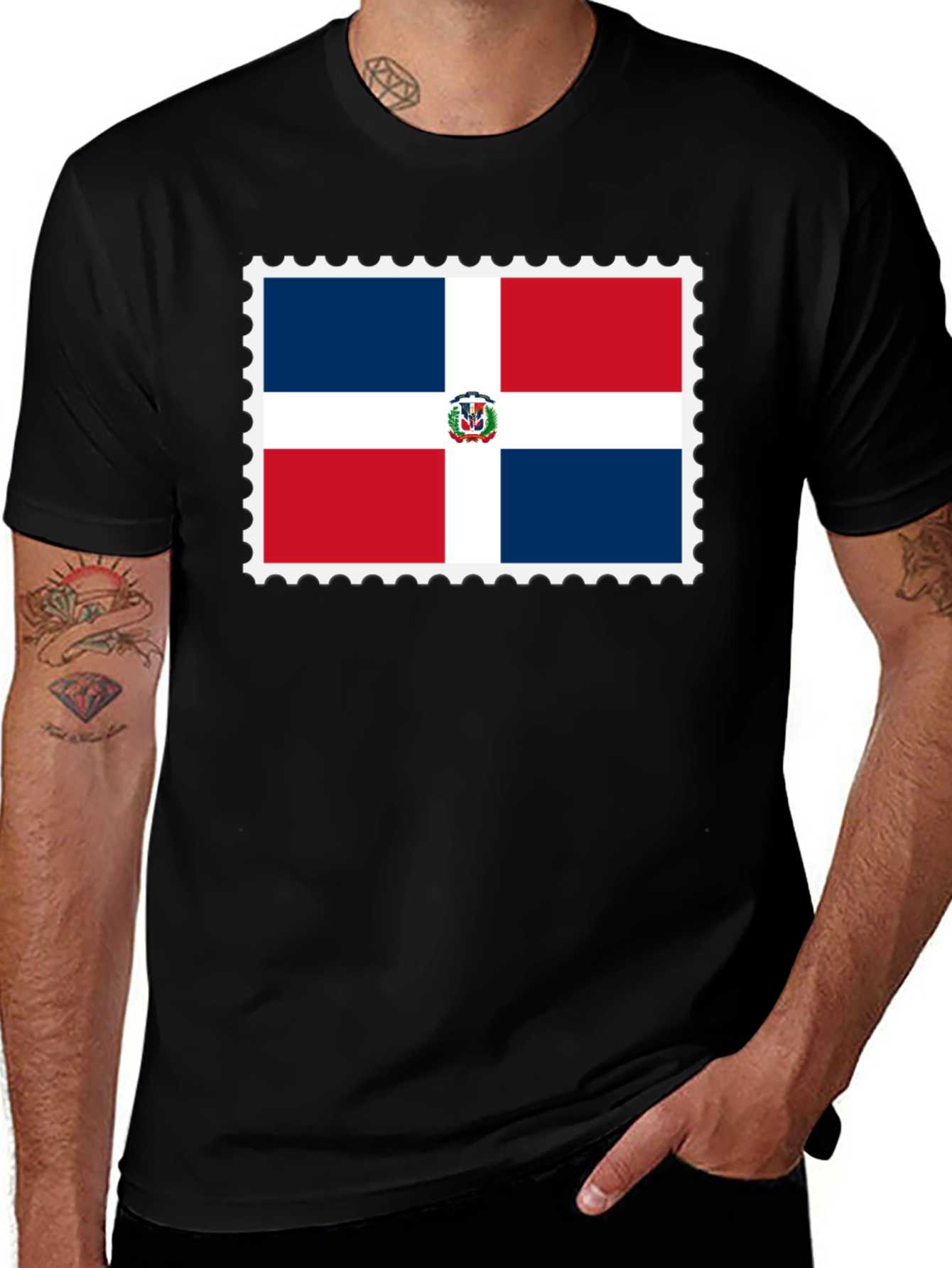 Variant 13 of Dominican Republic Flag T-Shirt