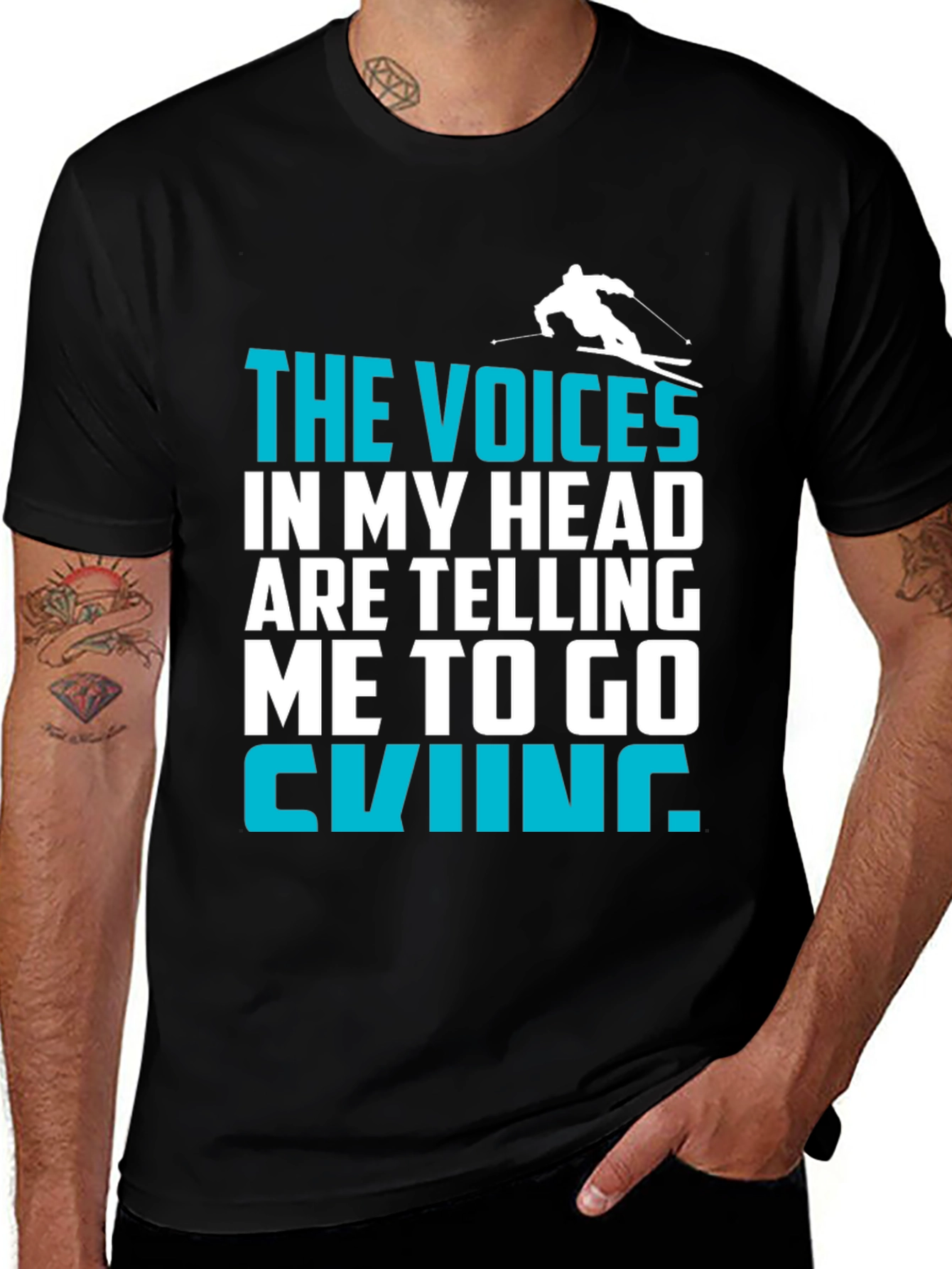 Variant 24 of Funny Skiing T-Shirt - The Voices in My Head