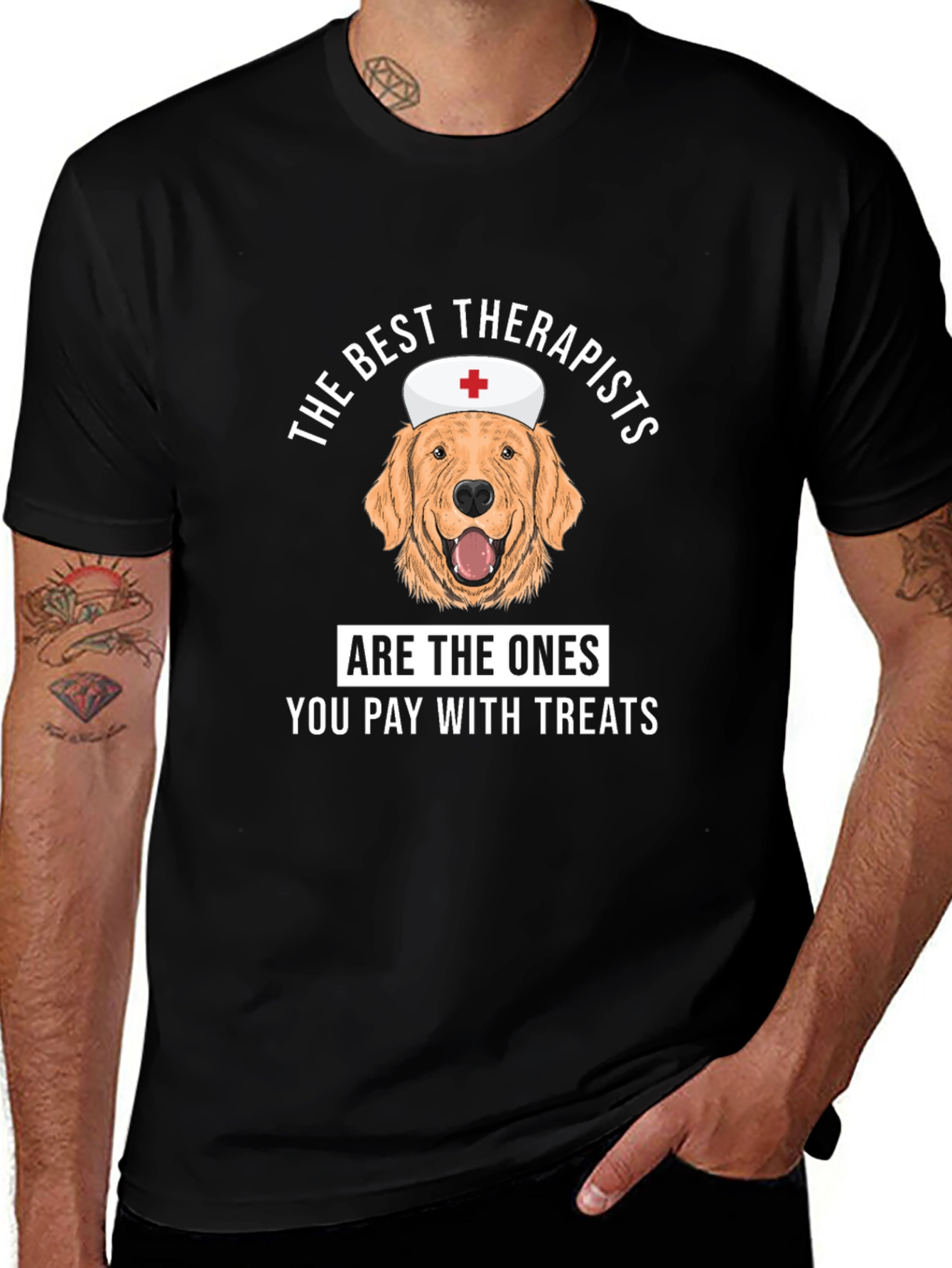 Variant 22 of Dog Therapist T-Shirt - Best Therapists Treat Tee