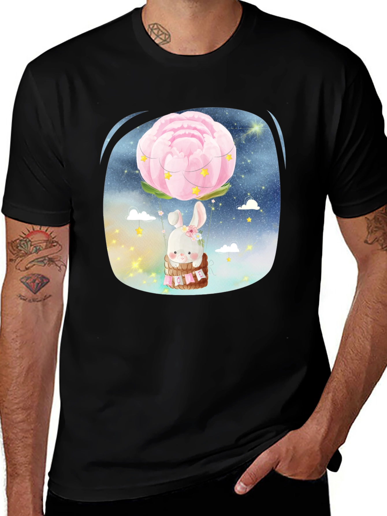 Variant 4 of Cute Bunny Flower Balloon T-Shirt