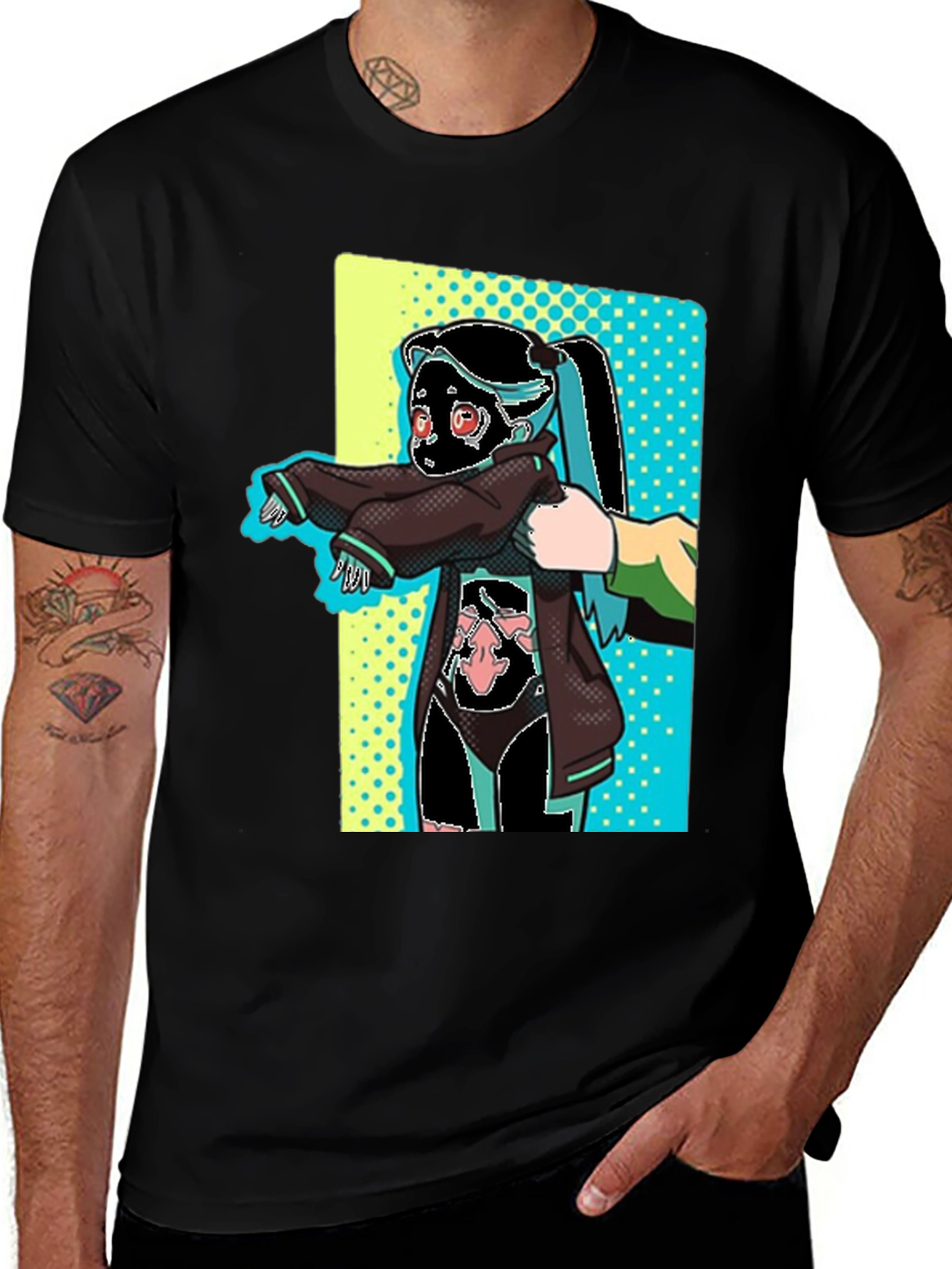 Variant 6 of Anime Zombie Graphic Tee - Black