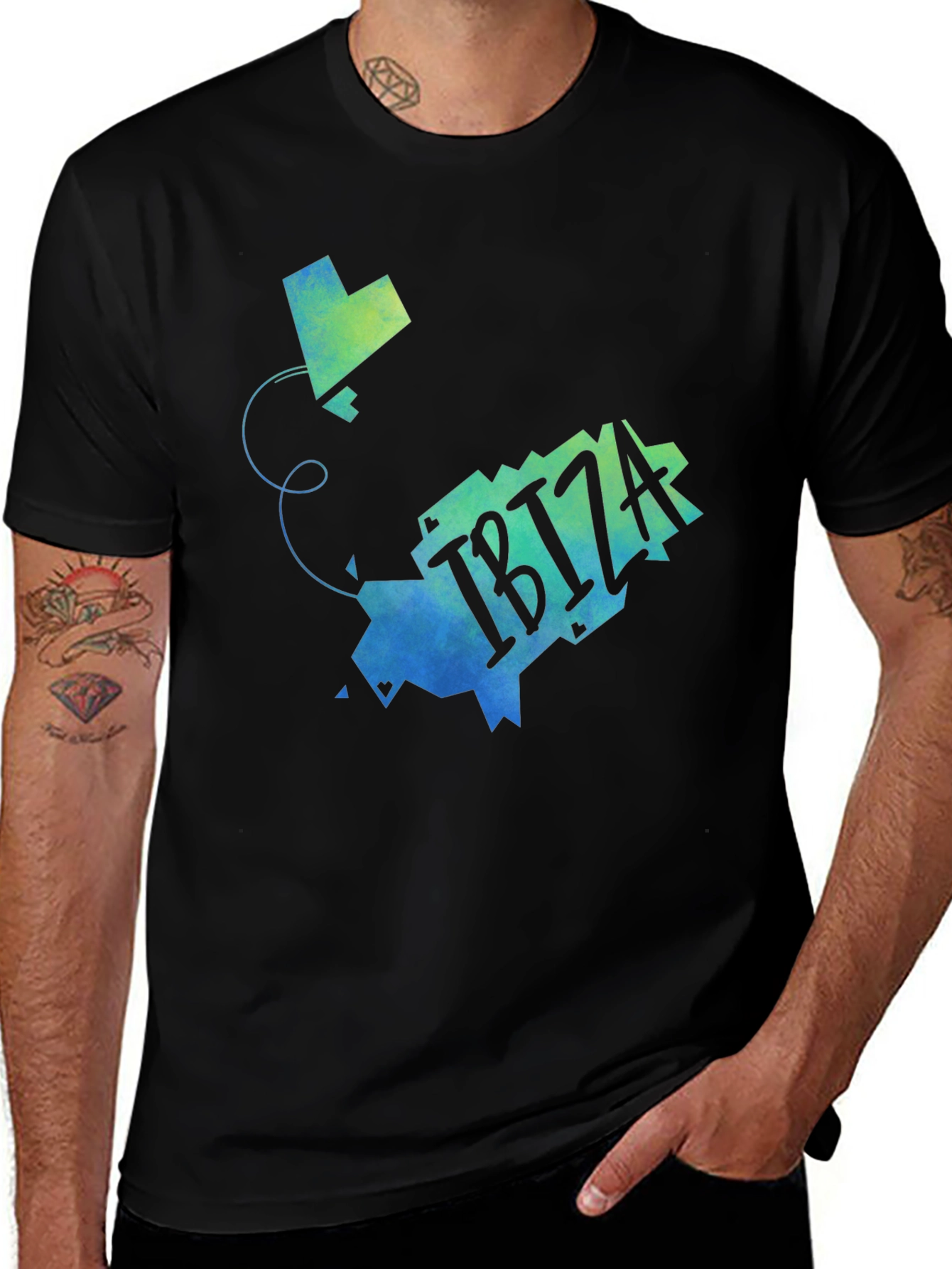 Ibiza Map Graphic T-Shirt - Stylish Travel Souvenir Tee