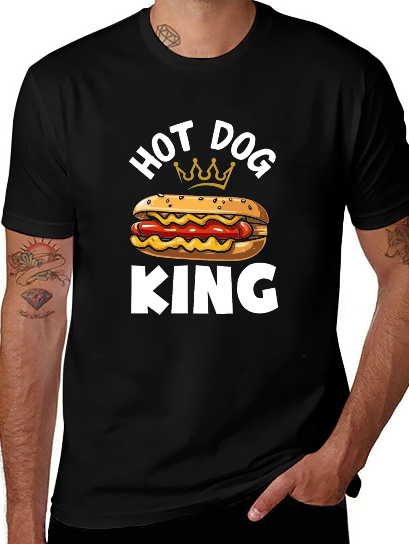 Variant 30 of Hot Dog King T-Shirt - Funny Foodie Tee