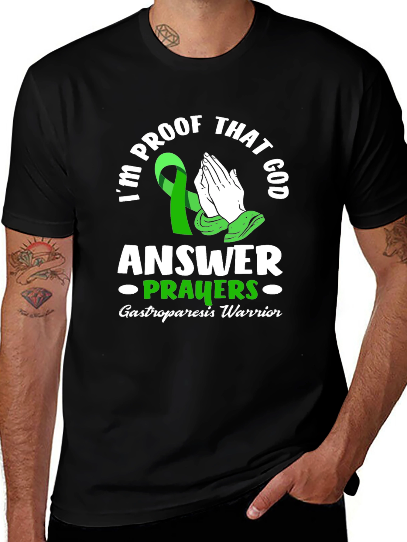 Variant 18 of I'm Proof That God Answers Prayers Gastroparesis Warrior T-Shirt