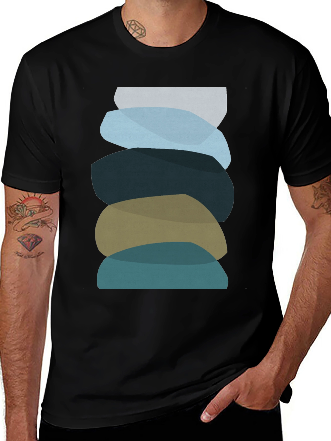 Abstract Stone Stack Graphic Tee