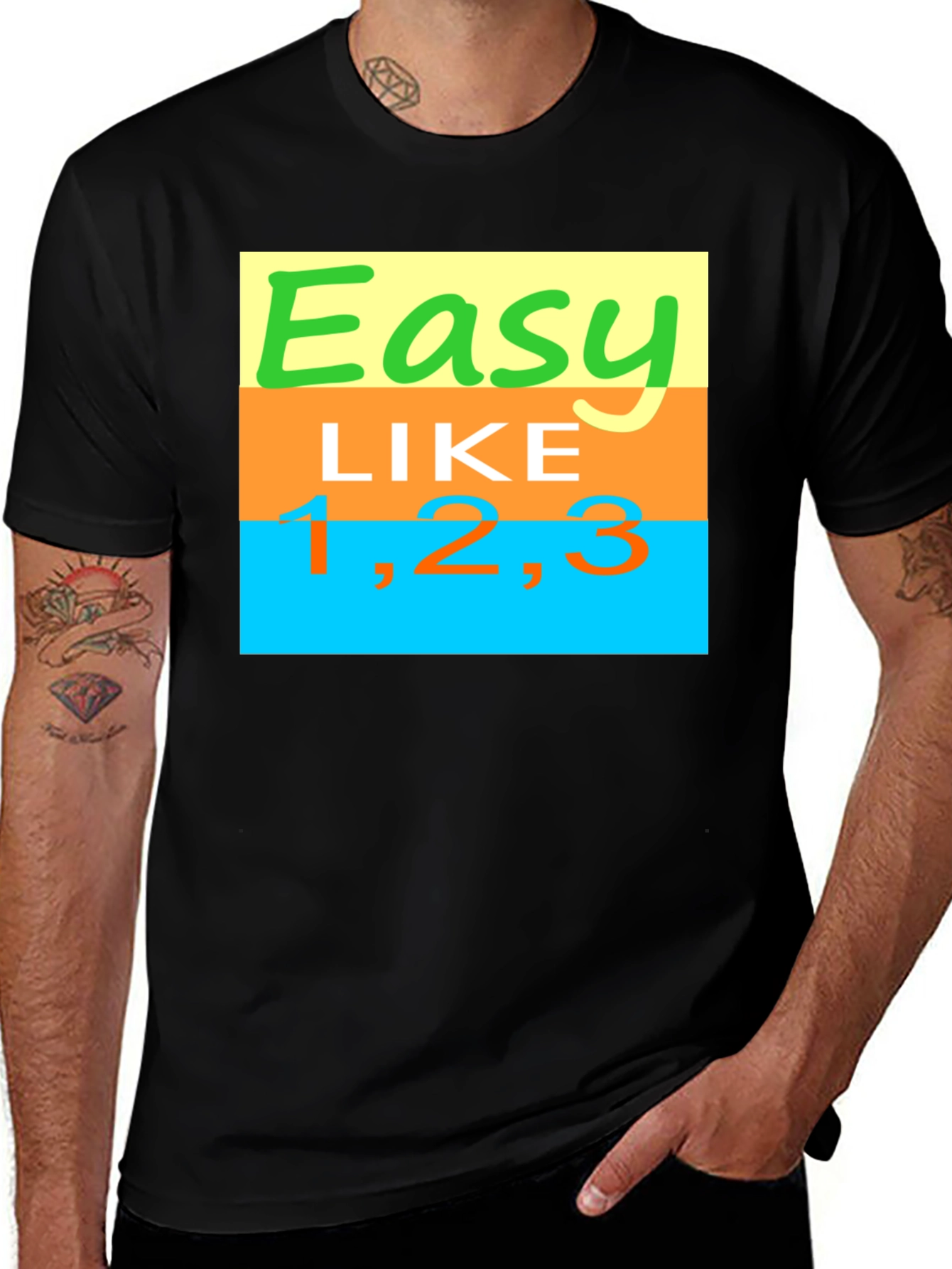 Variant 2 of Easy Like 1,2,3 T-Shirt - Fun Graphic Tee