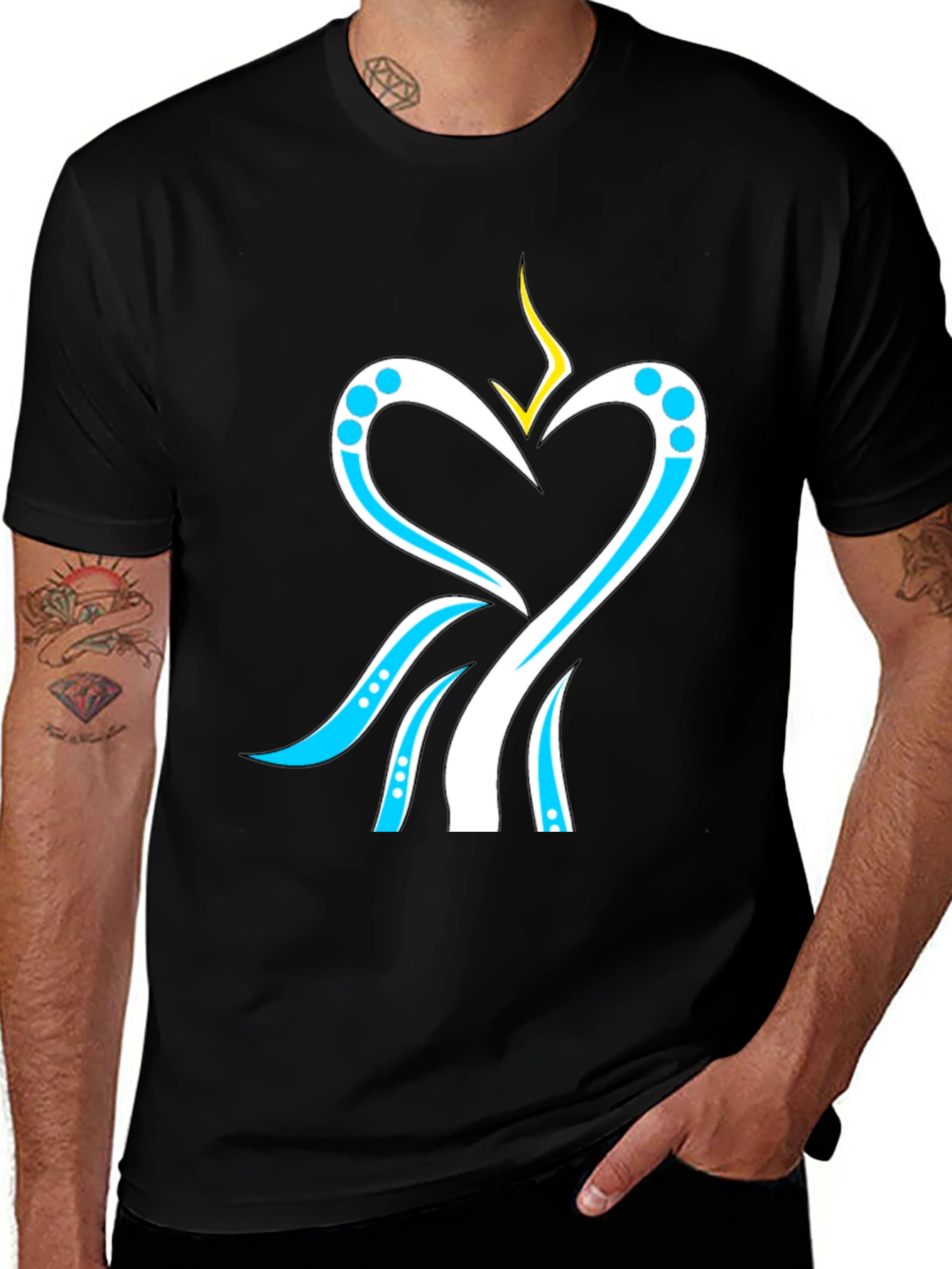 Heart & Stream T-Shirt - Modern Graphic Tee
