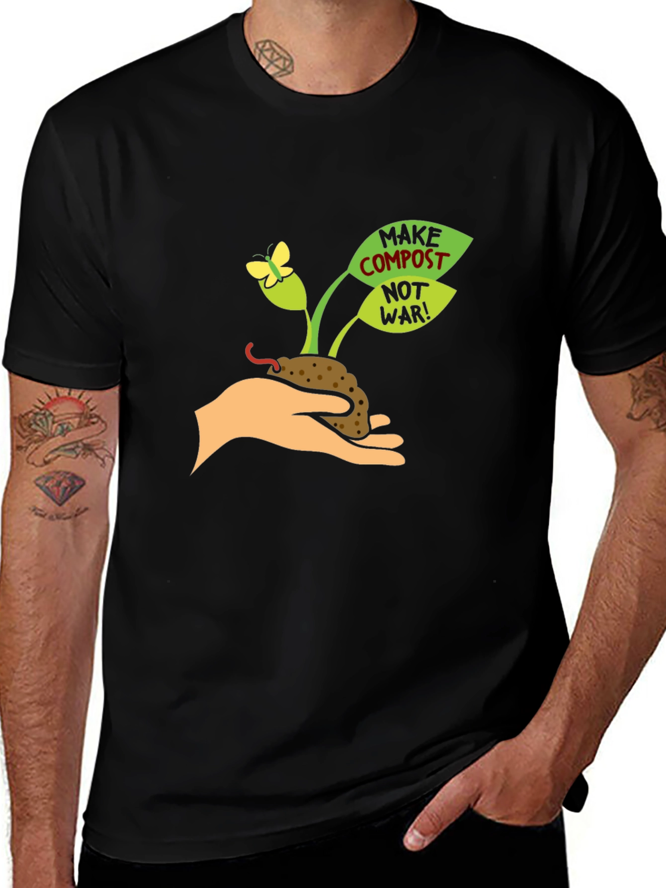 Make Compost Not War T-Shirt - Organic Cotton Tee