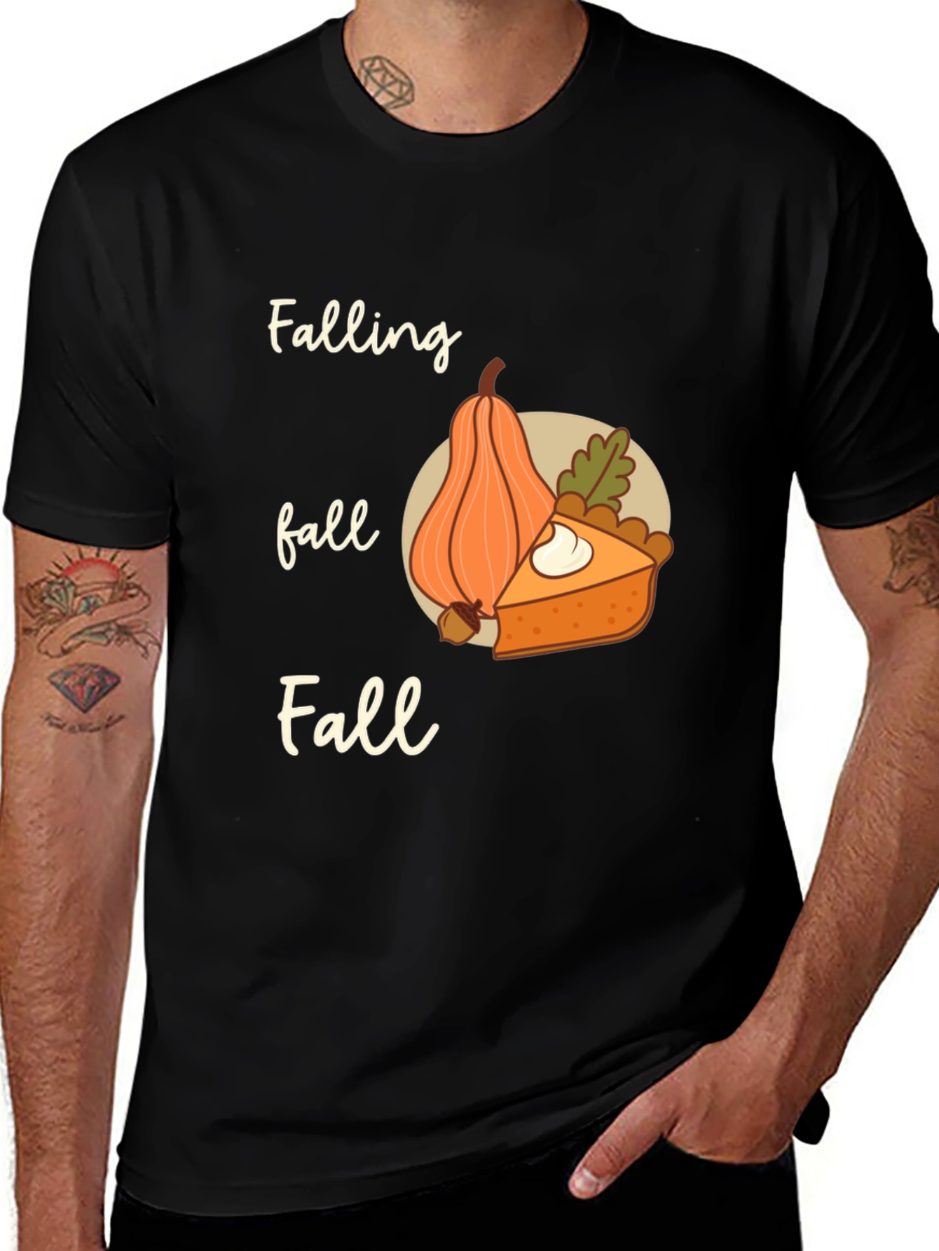 Variant 2 of Falling Fall T-Shirt - Thanksgiving Pumpkin Pie
