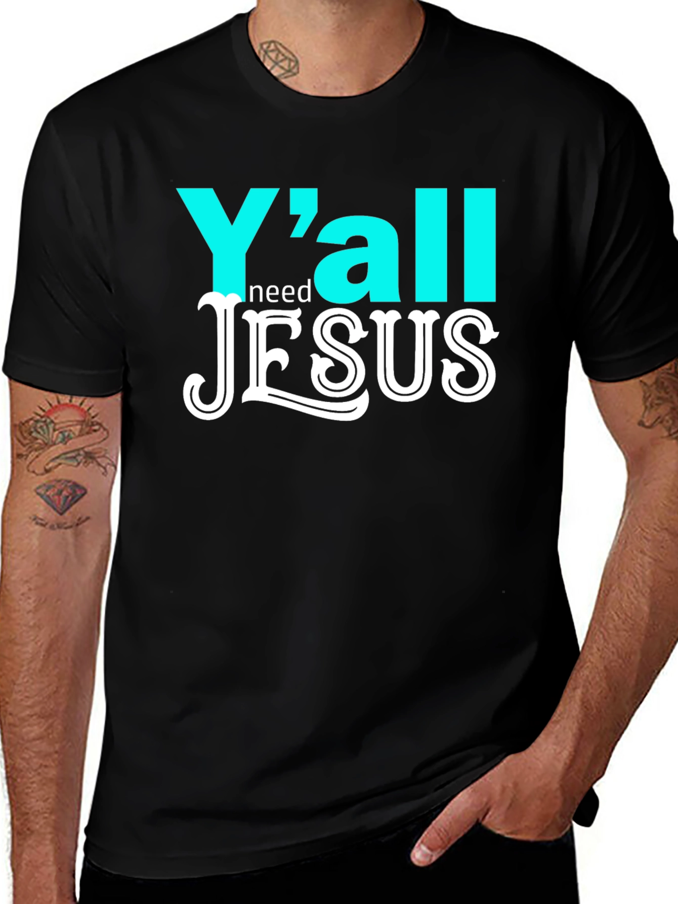 Variant 15 of Y'all Need Jesus Graphic T-Shirt
