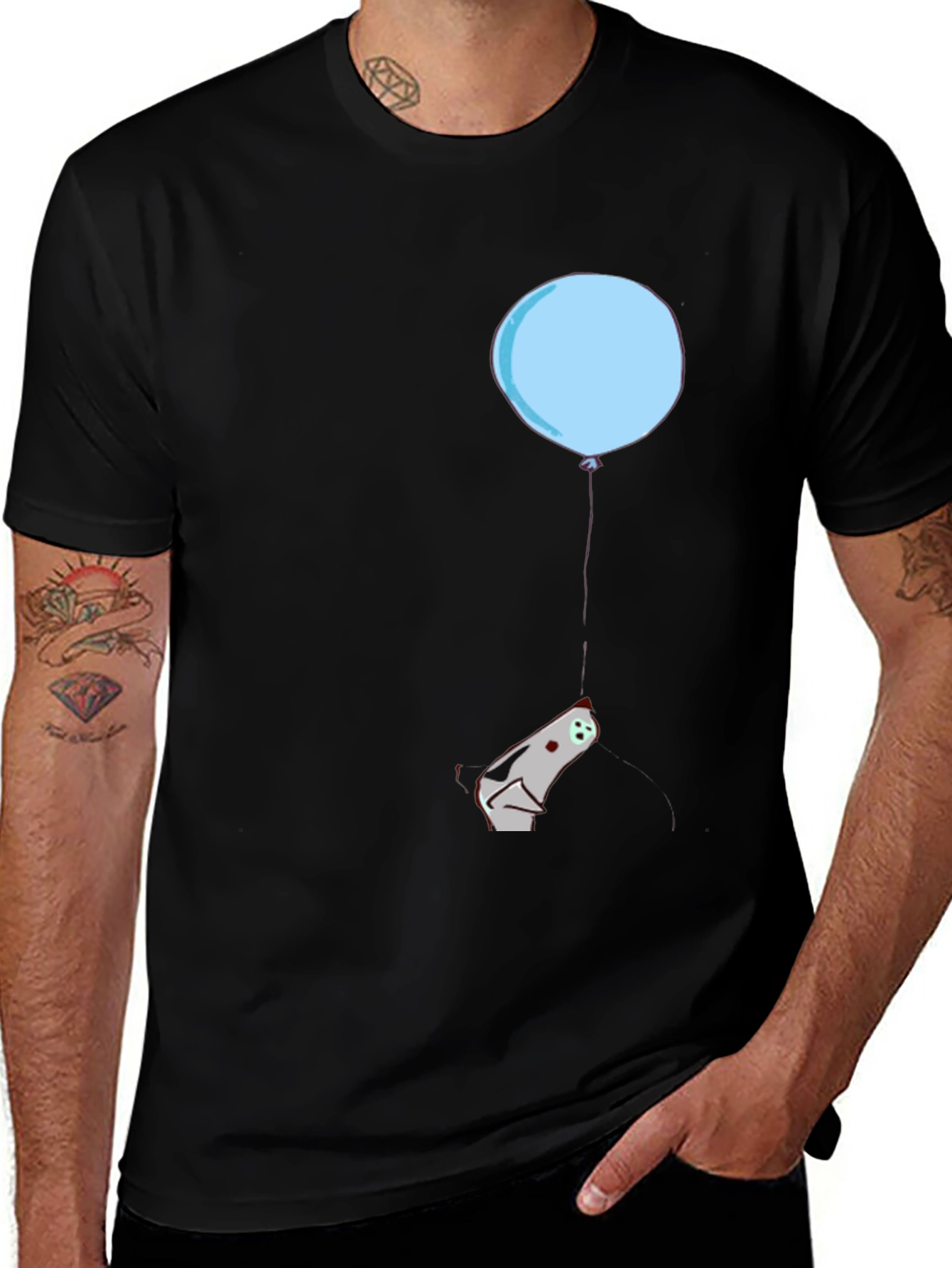 Variant 15 of Whimsical Balloon & Ghost Graphic Tee