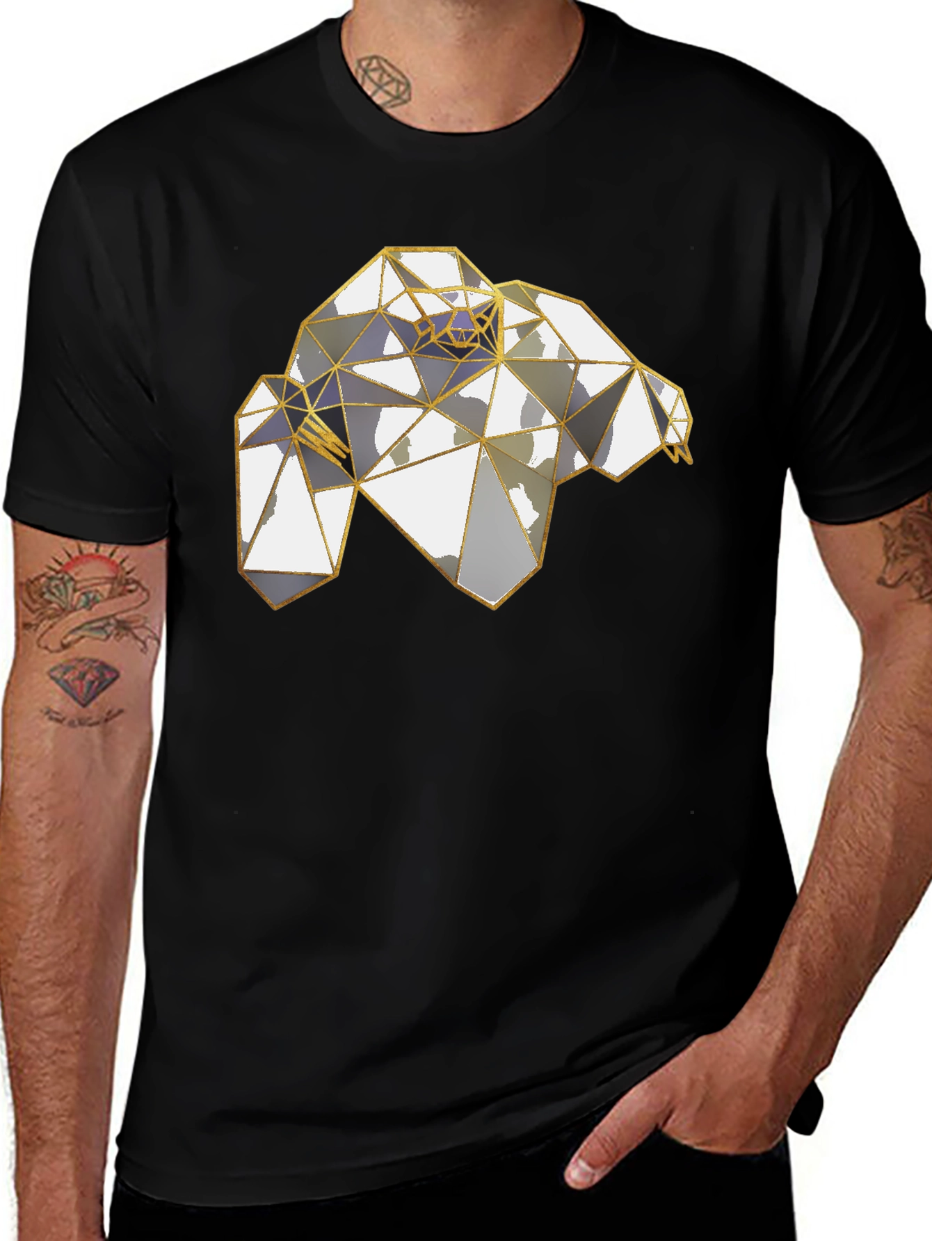 Variant 7 of Geometric Bear Graphic Tee