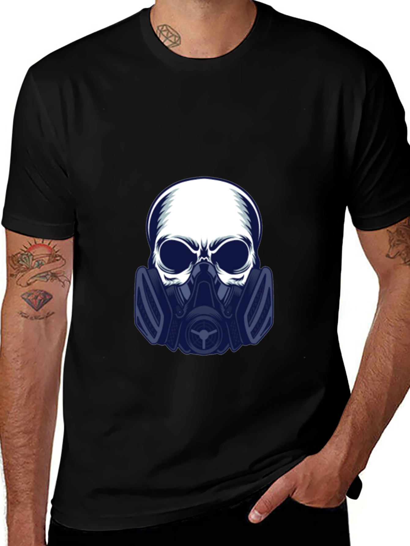 Variant 16 of Skull Gas Mask Graphic Print T-Shirt