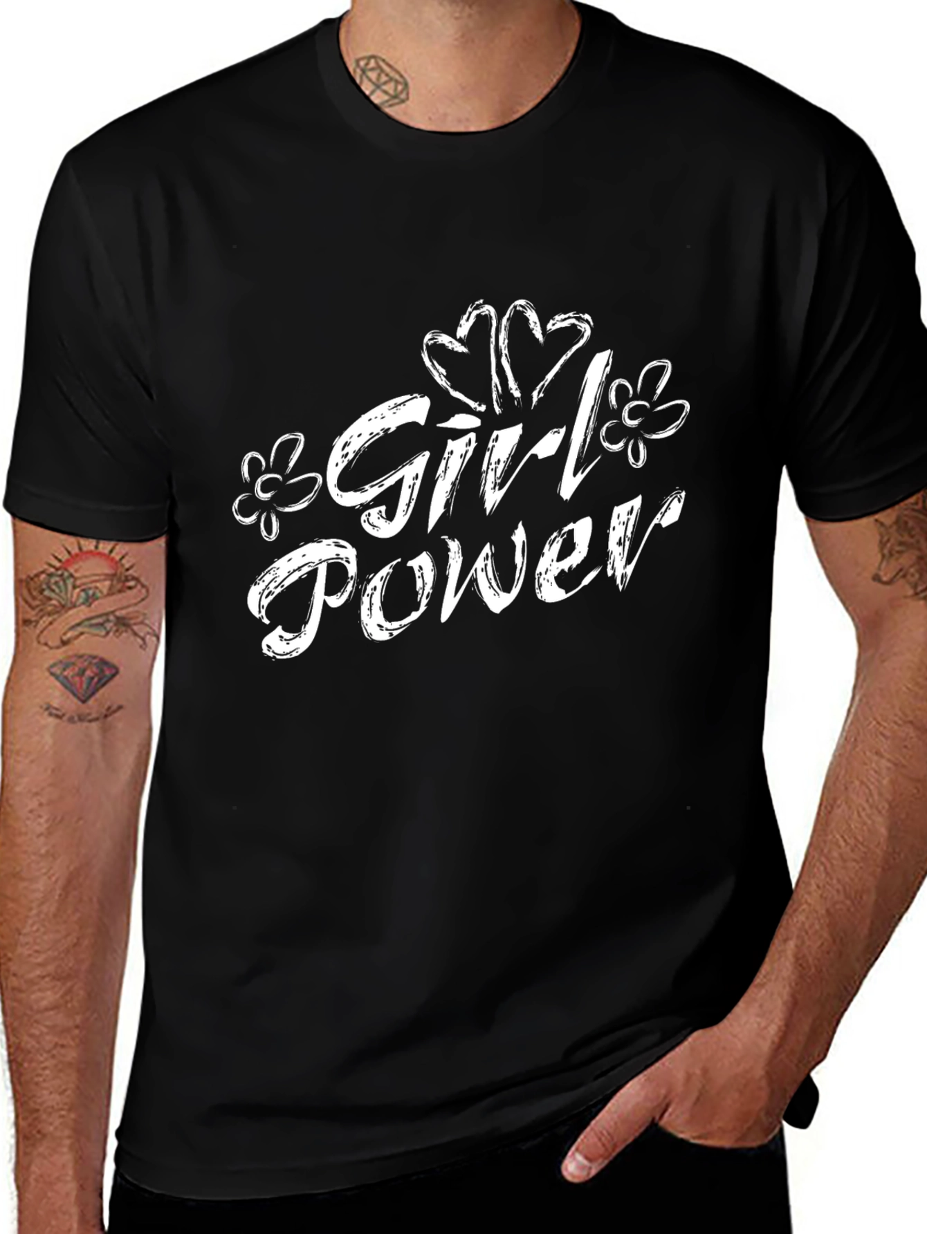 Variant 27 of Girl Power Graphic Tee - Black Cotton T-Shirt
