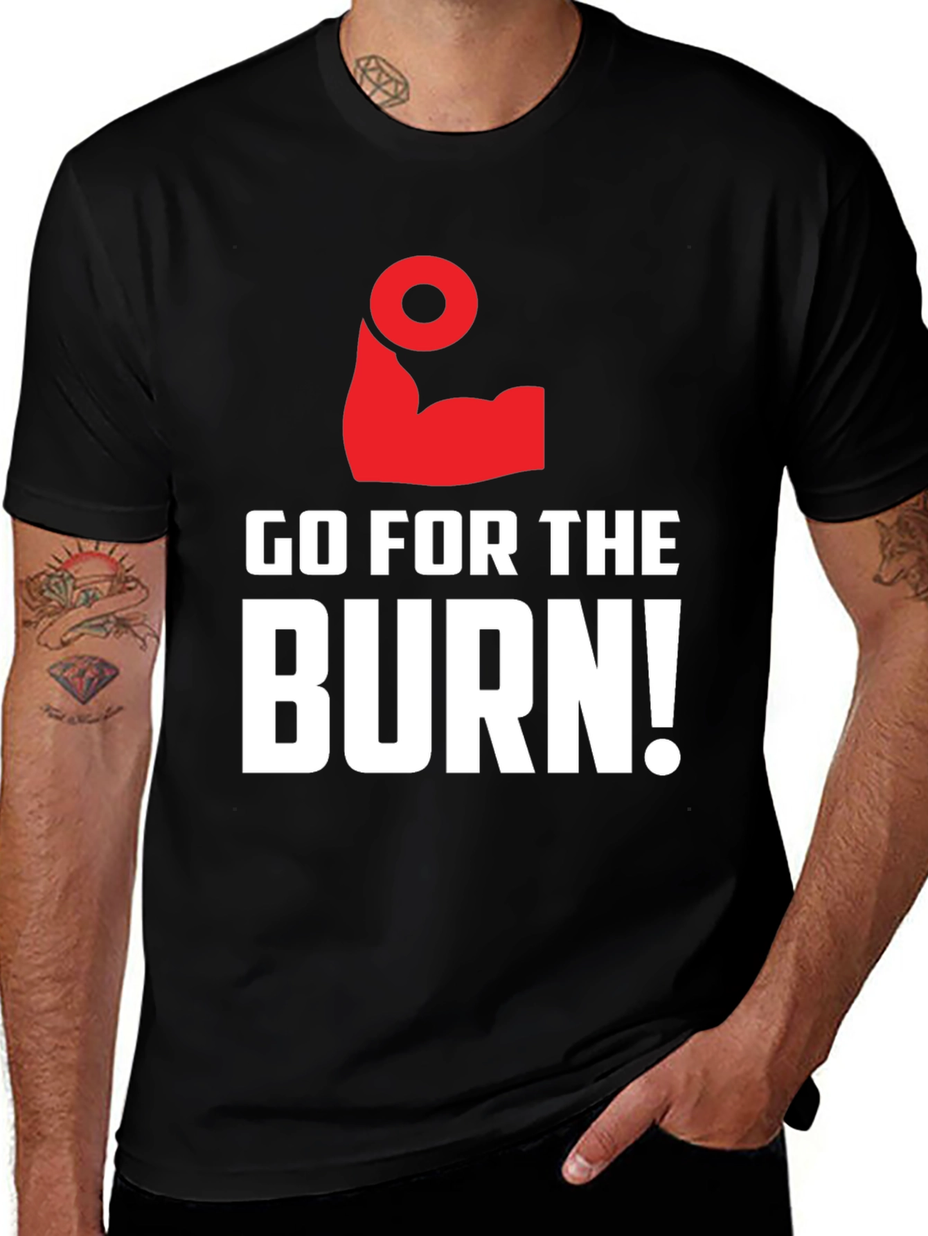 Variant 14 of Go For The Burn! Graphic Tee Shirt