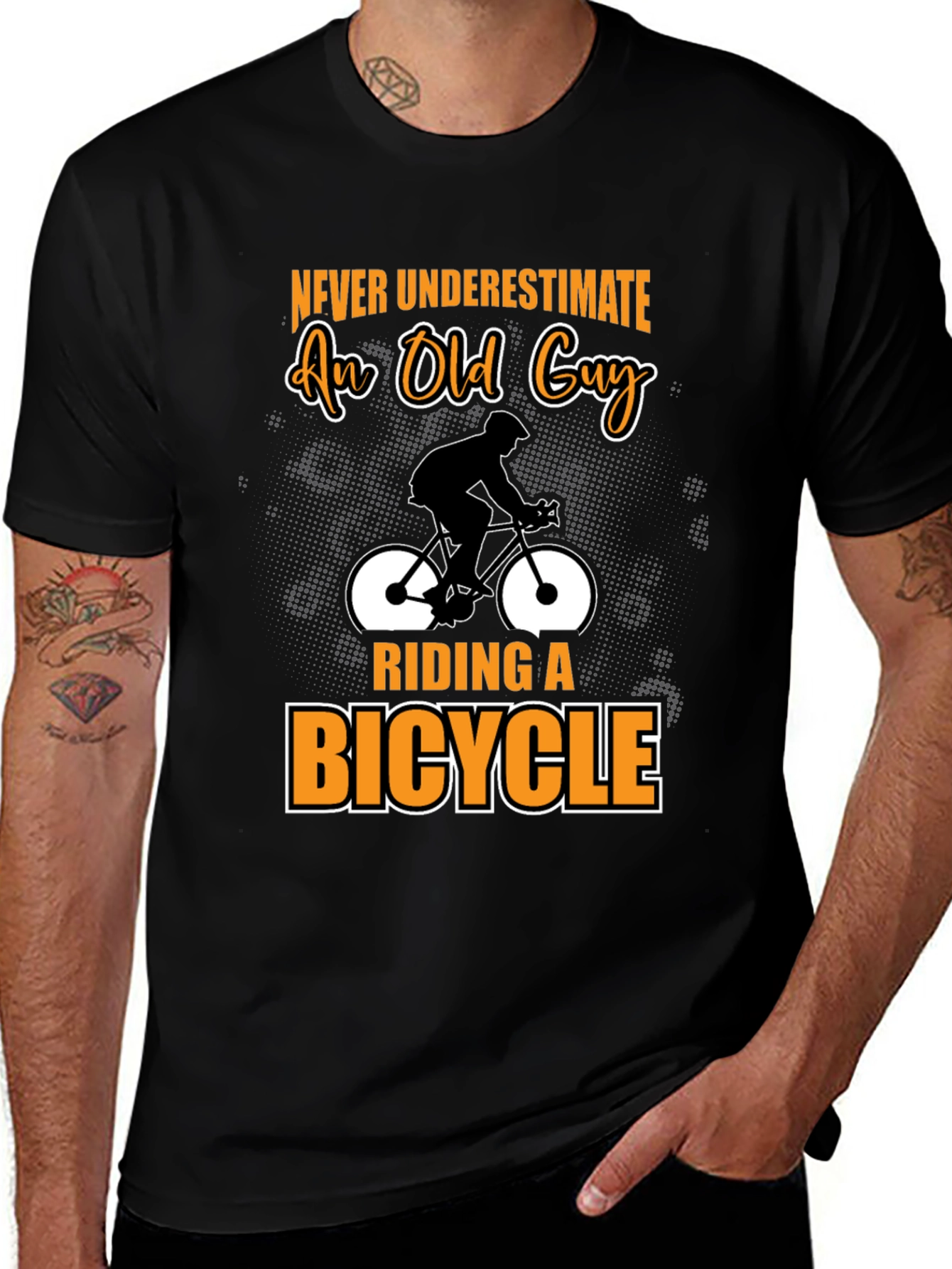 Variant 15 of Old Guy Riding Bicycle T-Shirt