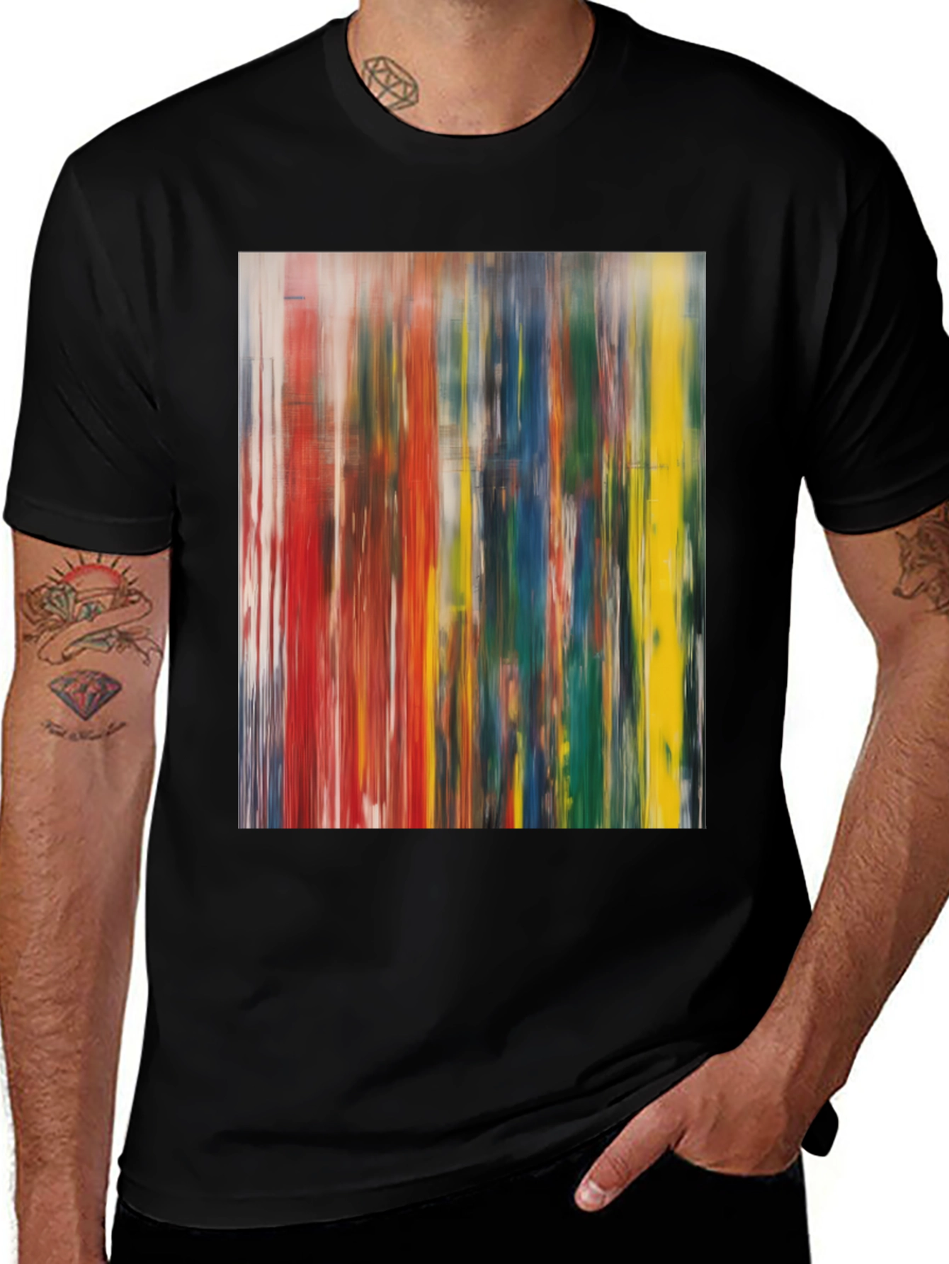 Variant 12 of Abstract Art Print Black Cotton Tee