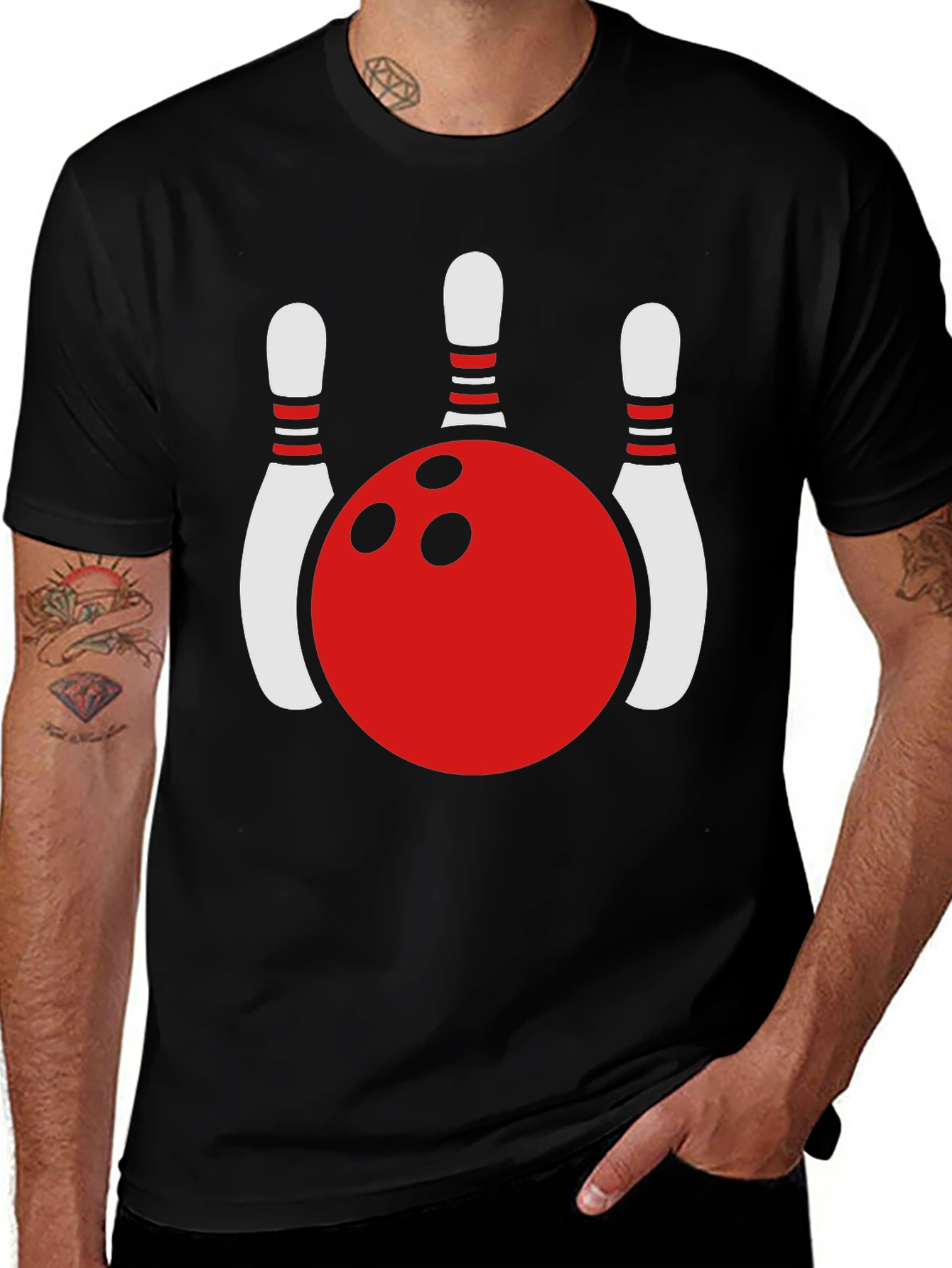 Variant 6 of Bowling Ball & Pins Graphic Tee - Strike Style
