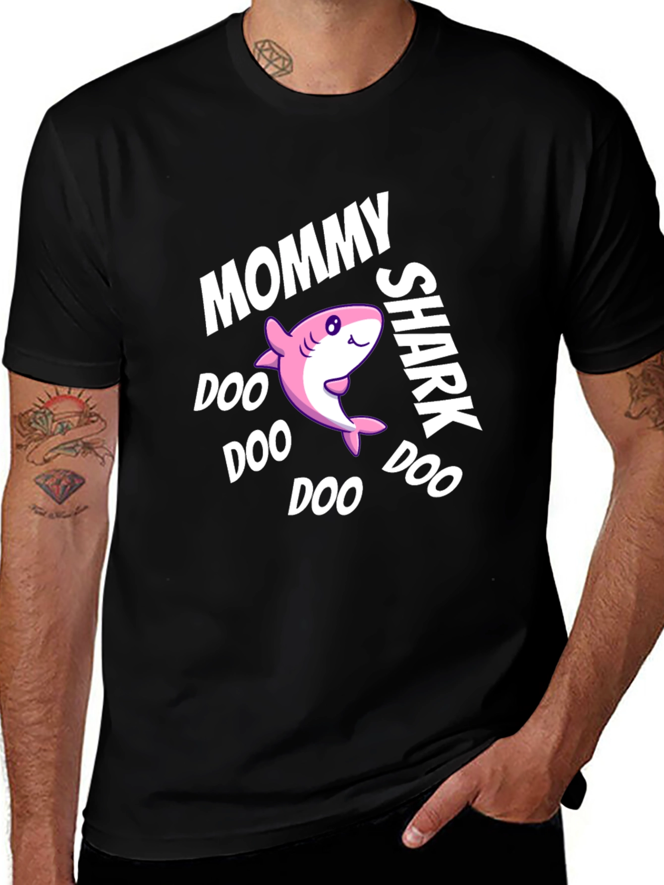 Variant 5 of Mommy Shark Doo Doo Doo Black Graphic T-Shirt